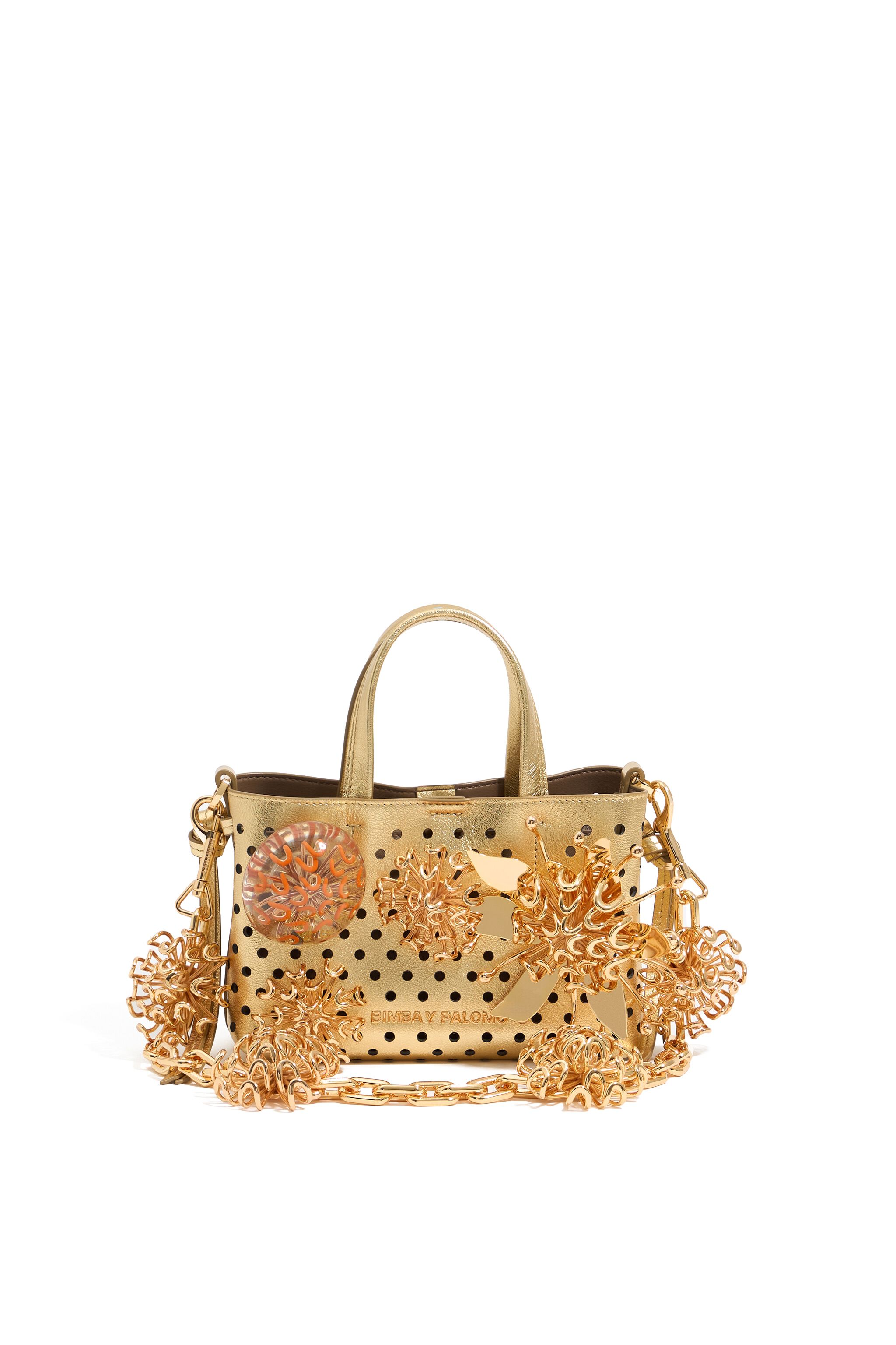 Bolso Chihuahua mini piel oro