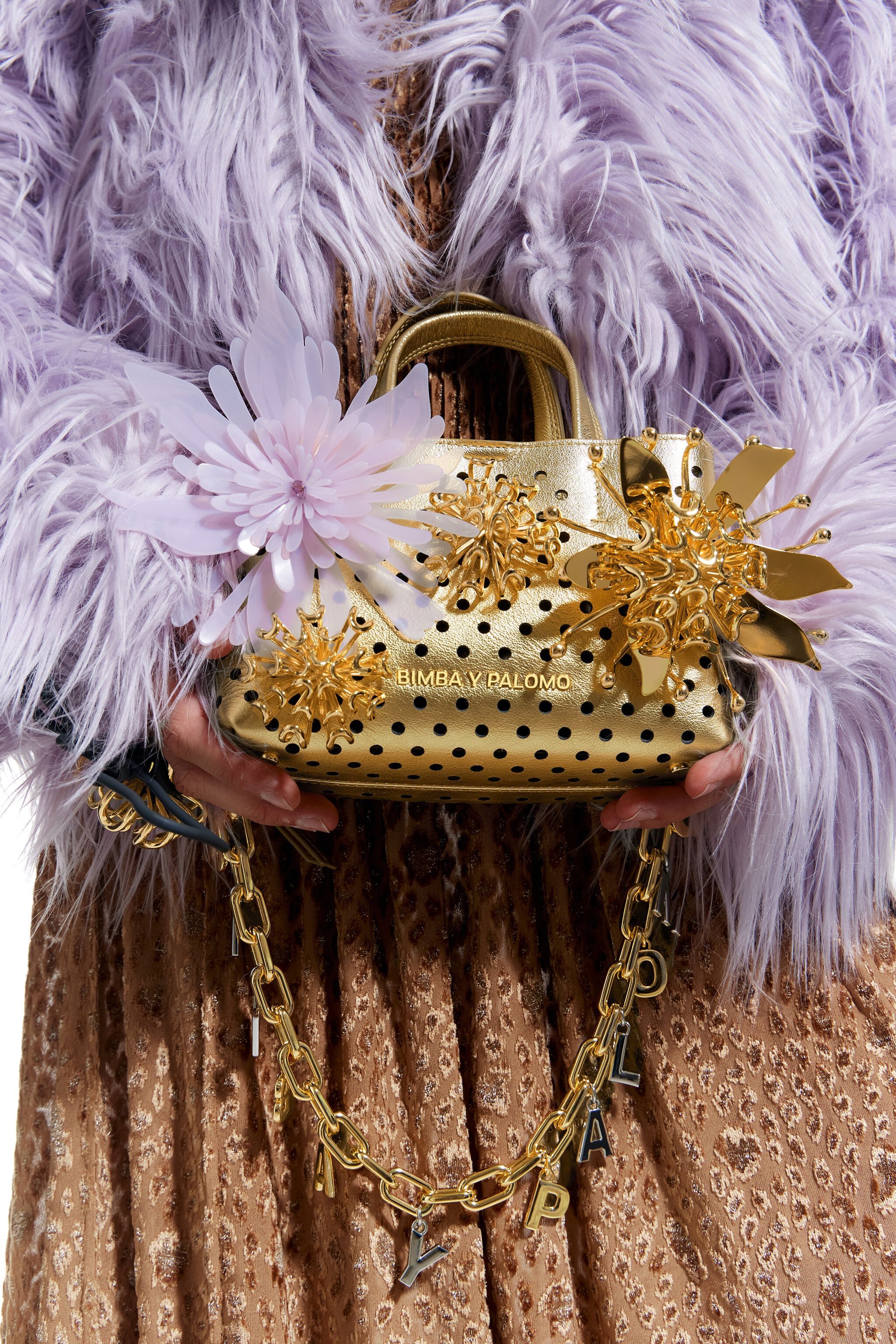 Bolso Chihuahua mini piel oro