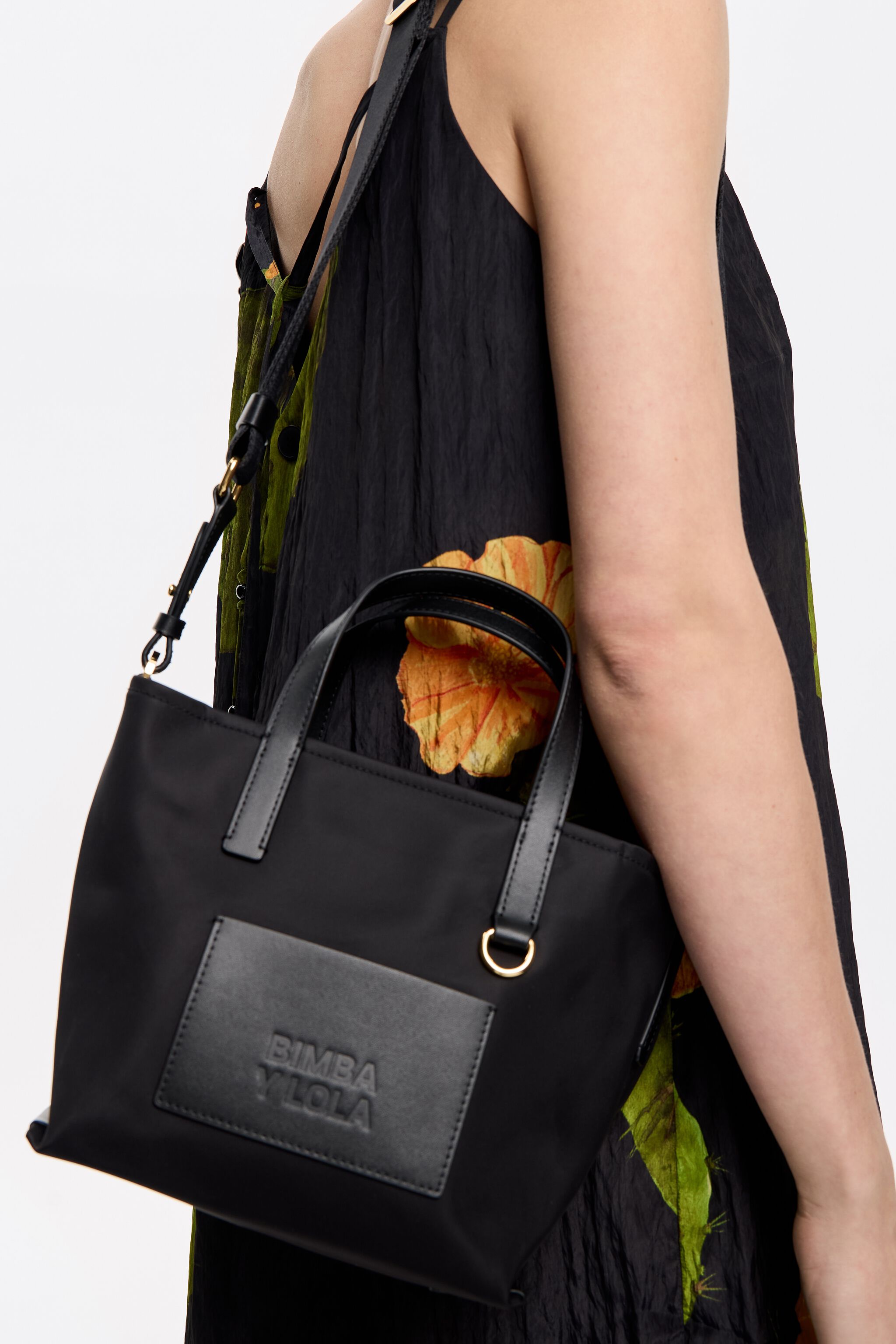 Small black nylon crossbody bag