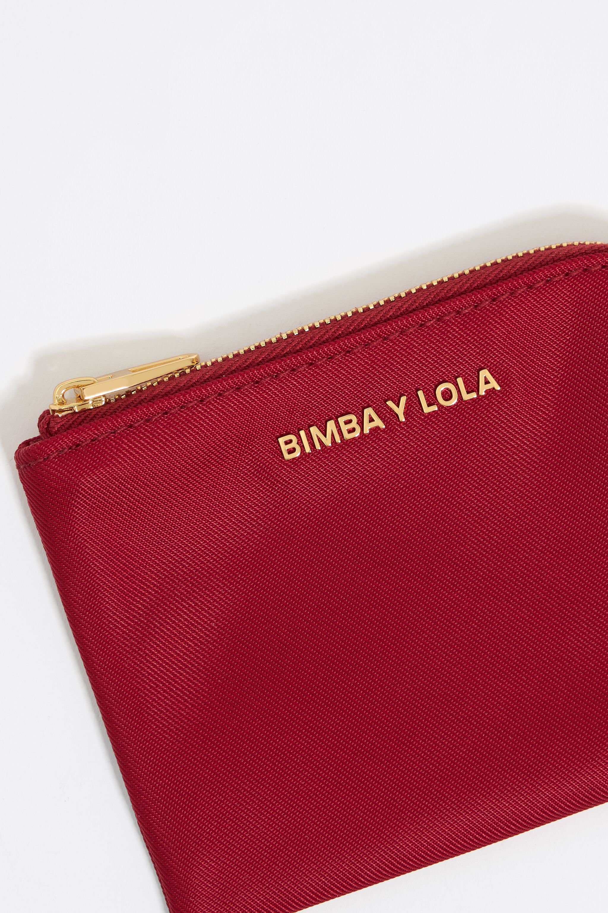 Red nylon coin purse