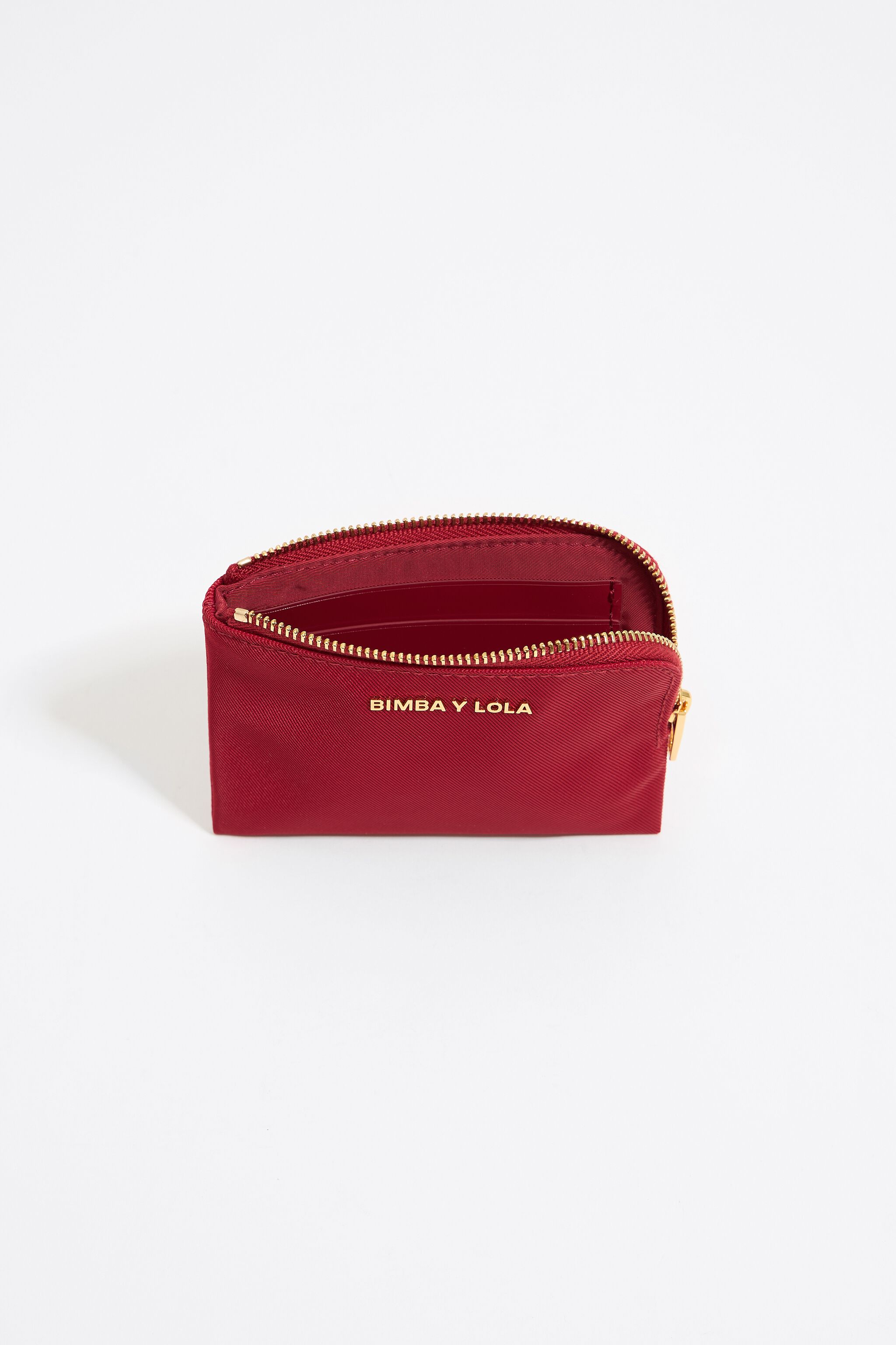 Red nylon coin purse