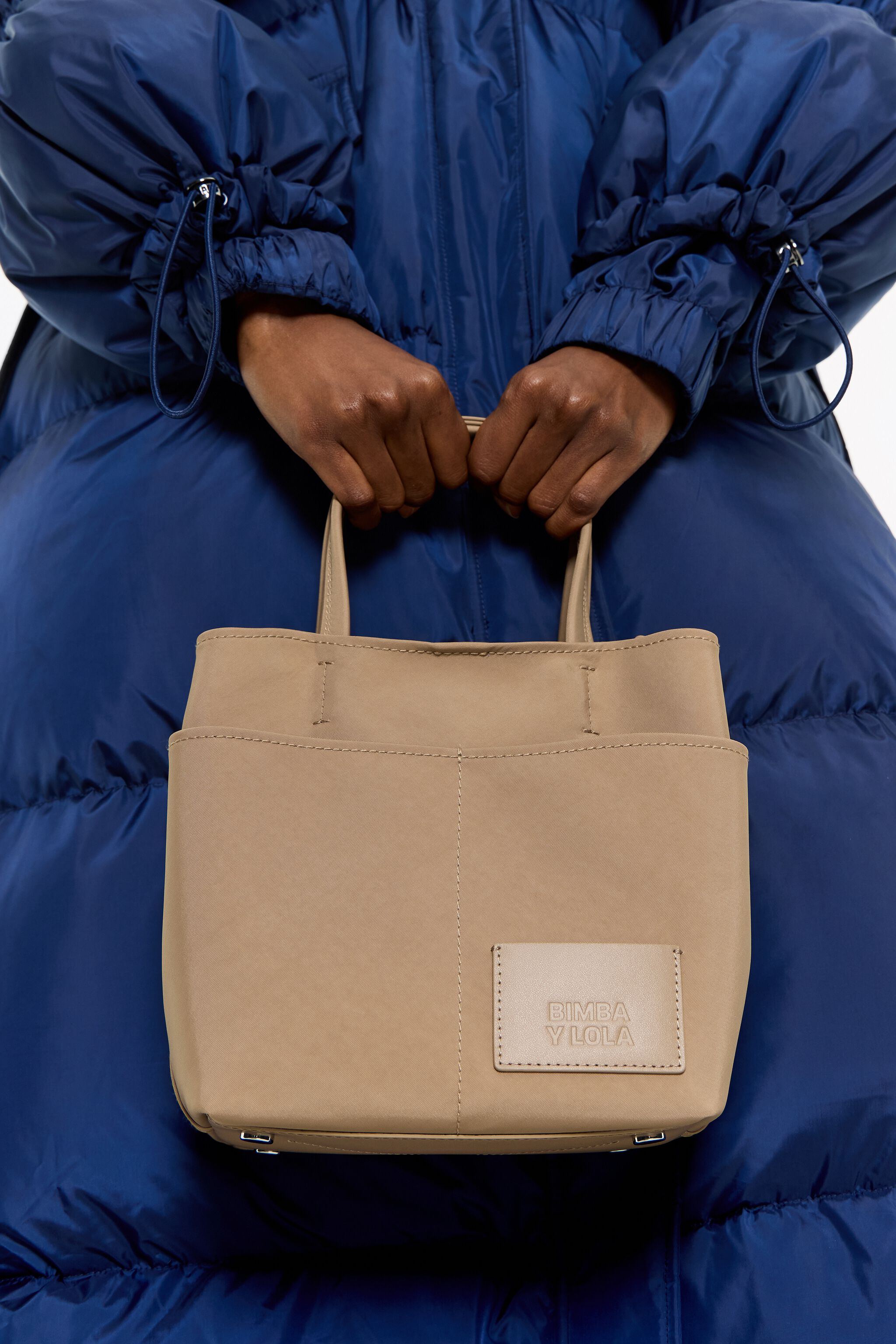 Small bark brown nylon Chihuahua bag