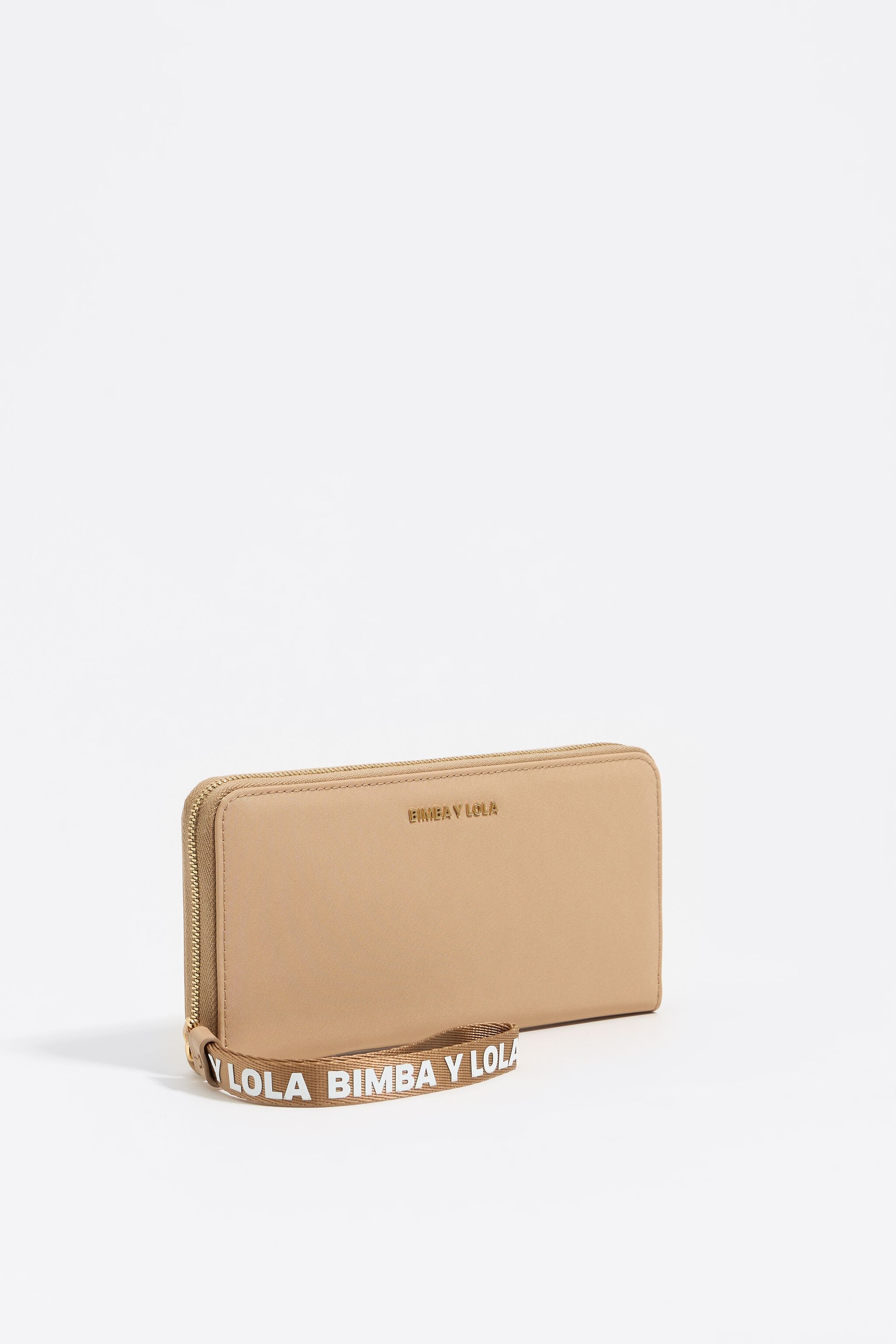 Light camel nylon horizontal wallet