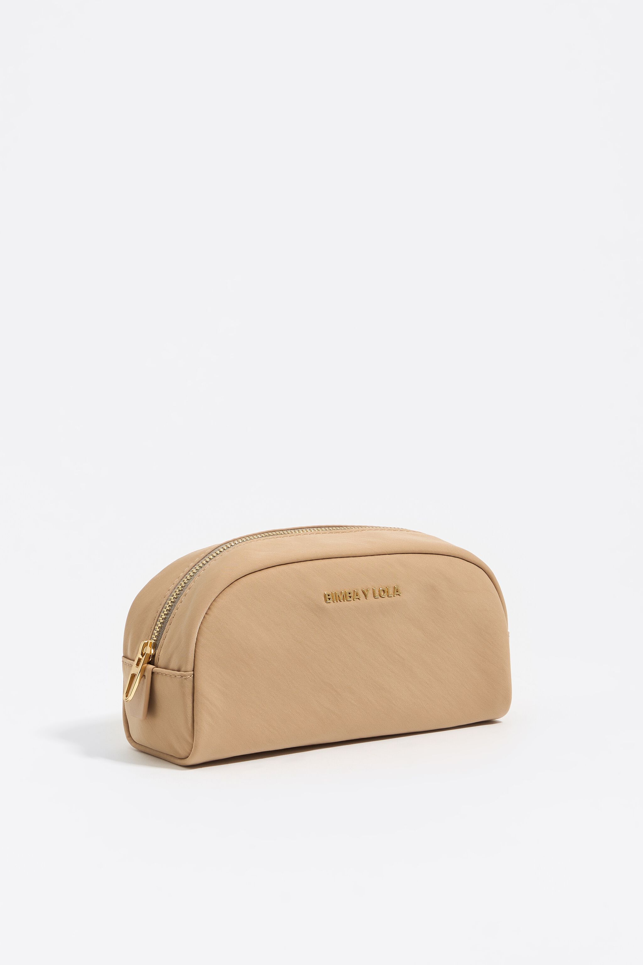 Light camel nylon make-up case