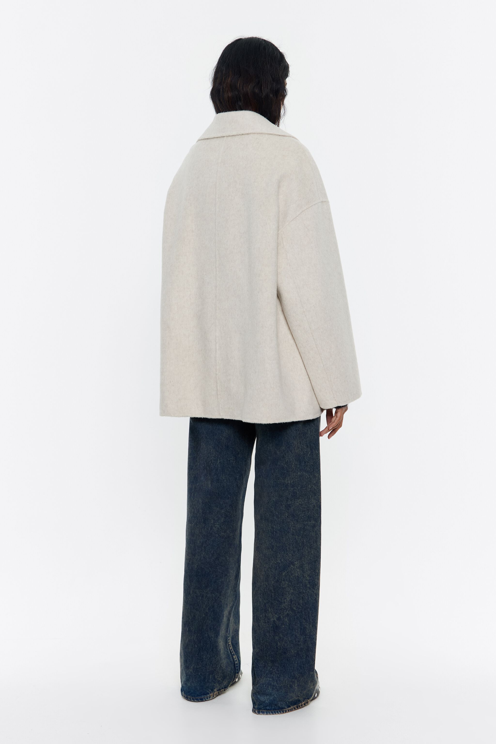 Ivory tailored double-face jacket