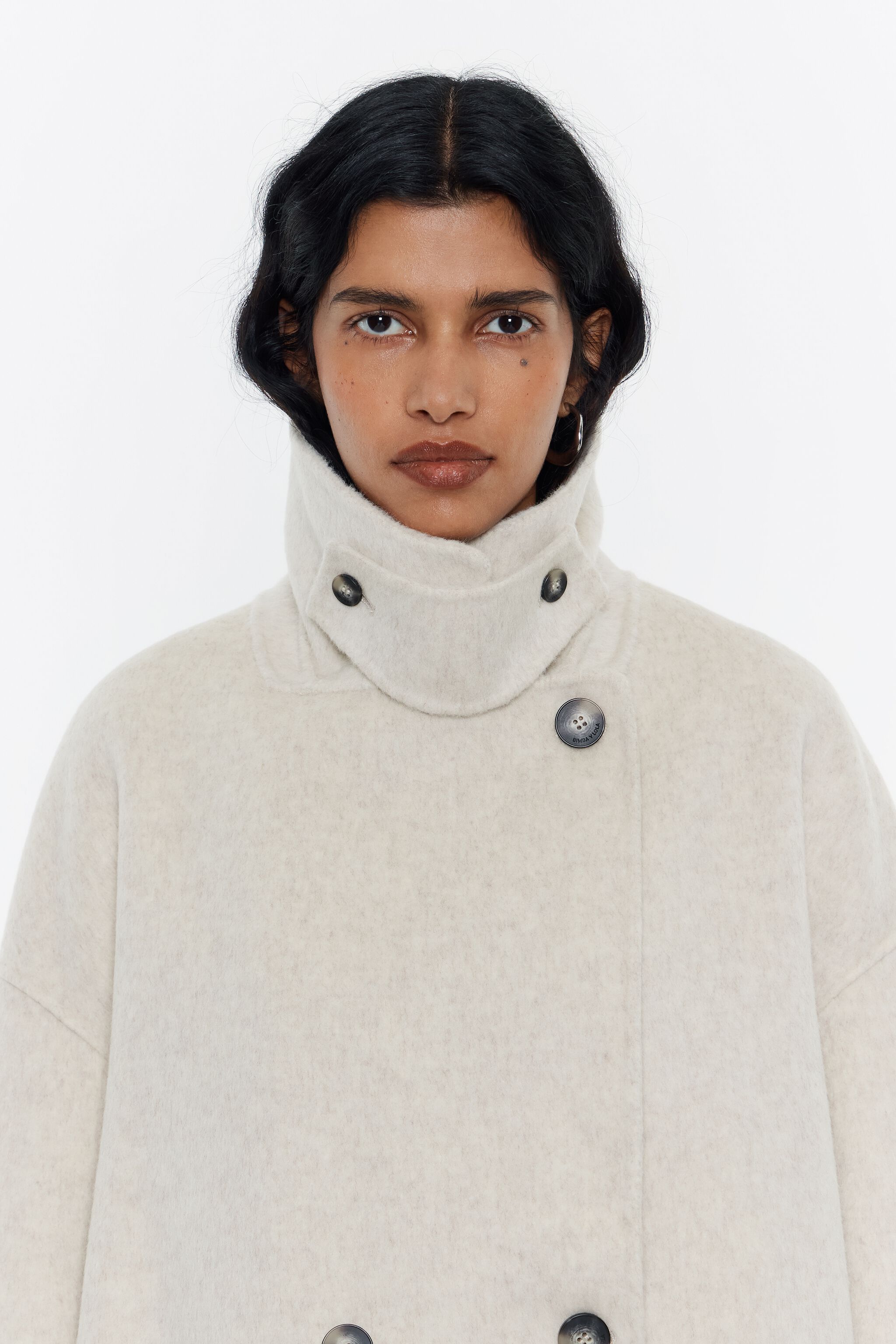 Ivory tailored double-face jacket