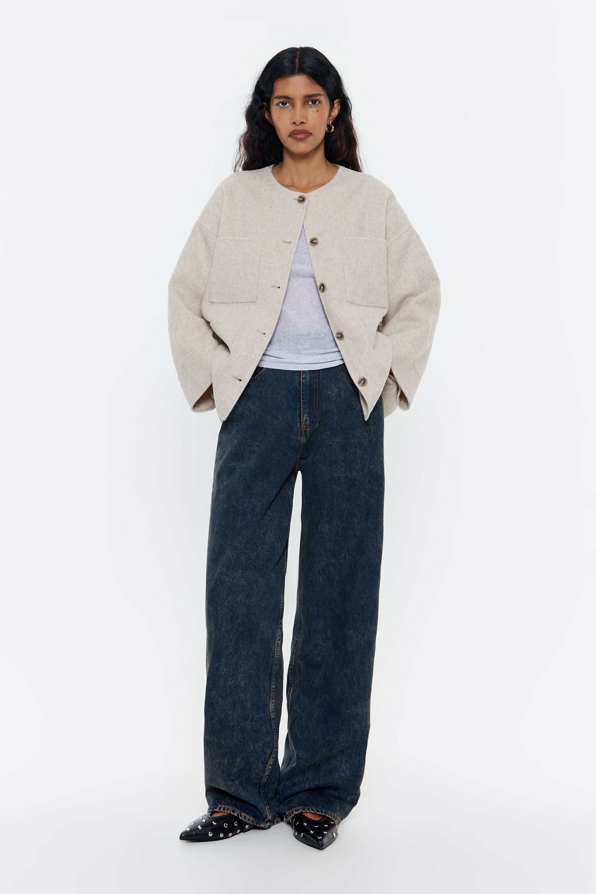 Ivory double-face jacket