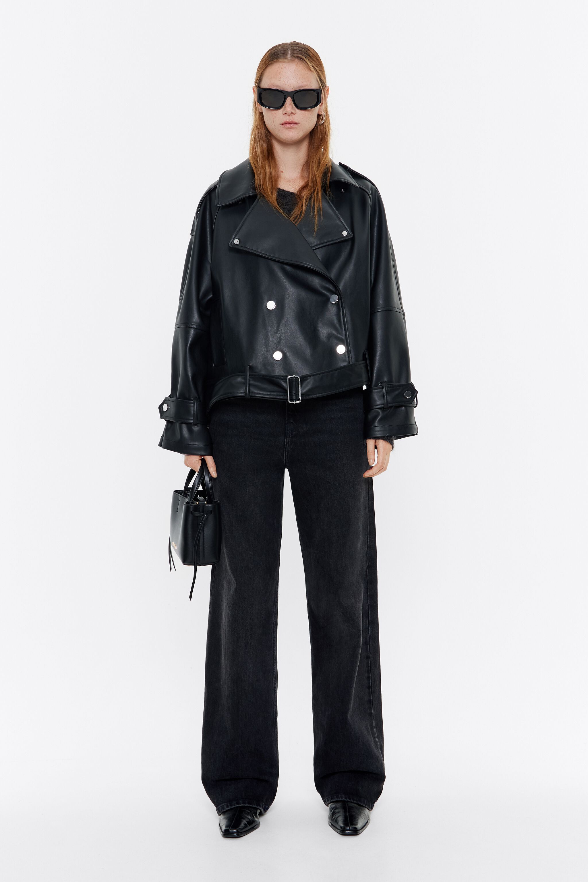 Black double-breasted jacket