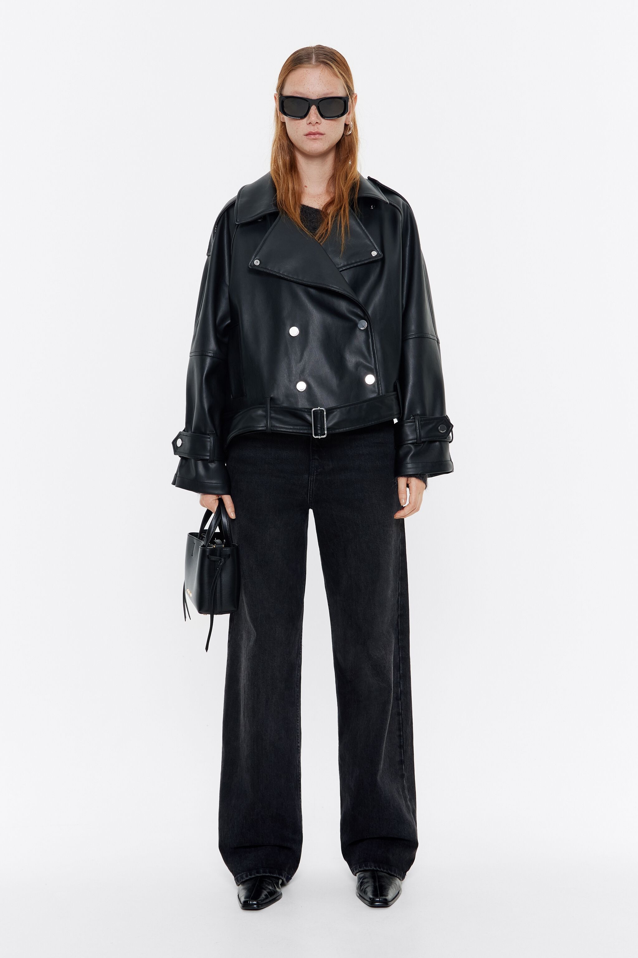 Black double-breasted jacket