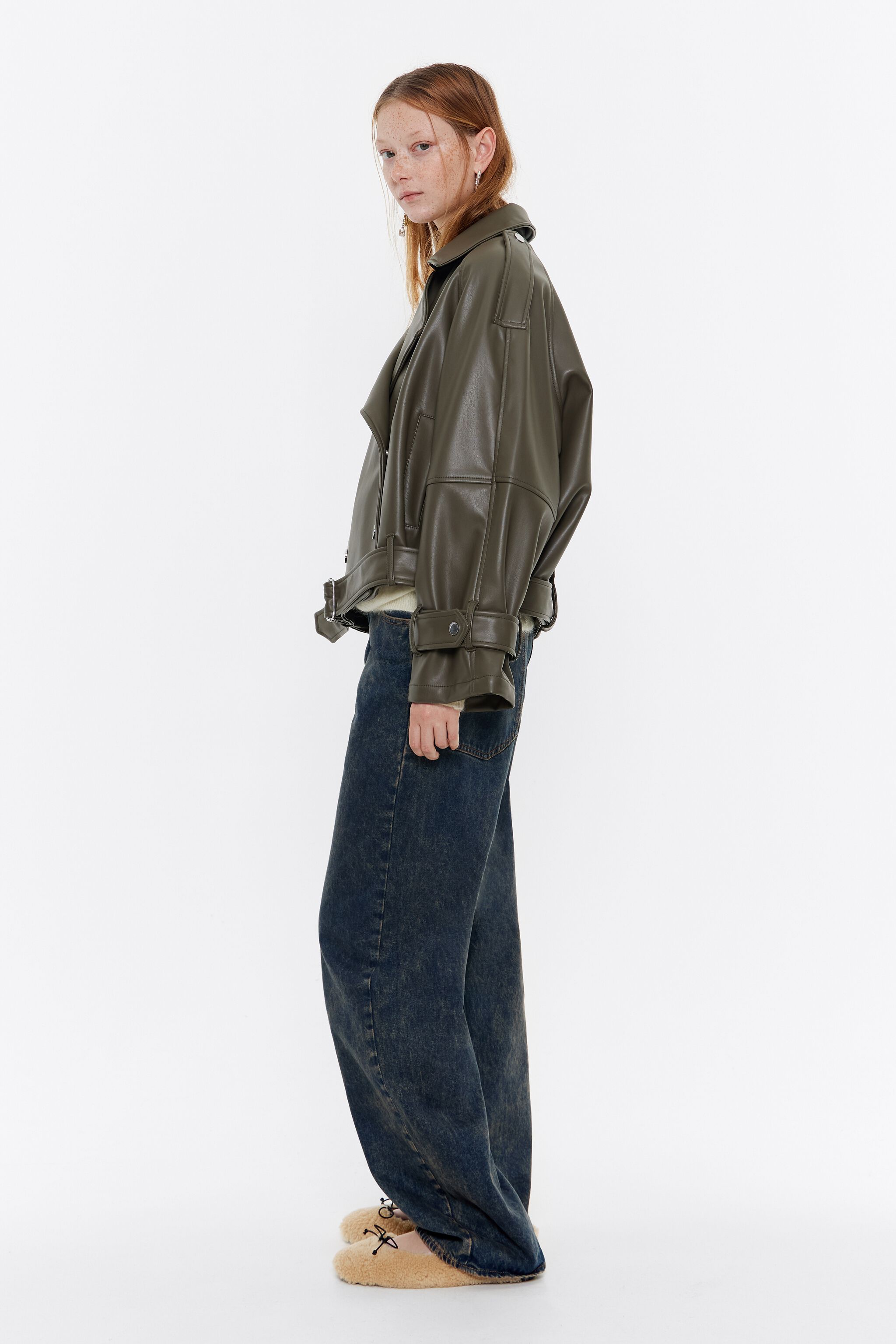 Khaki double-breasted jacket