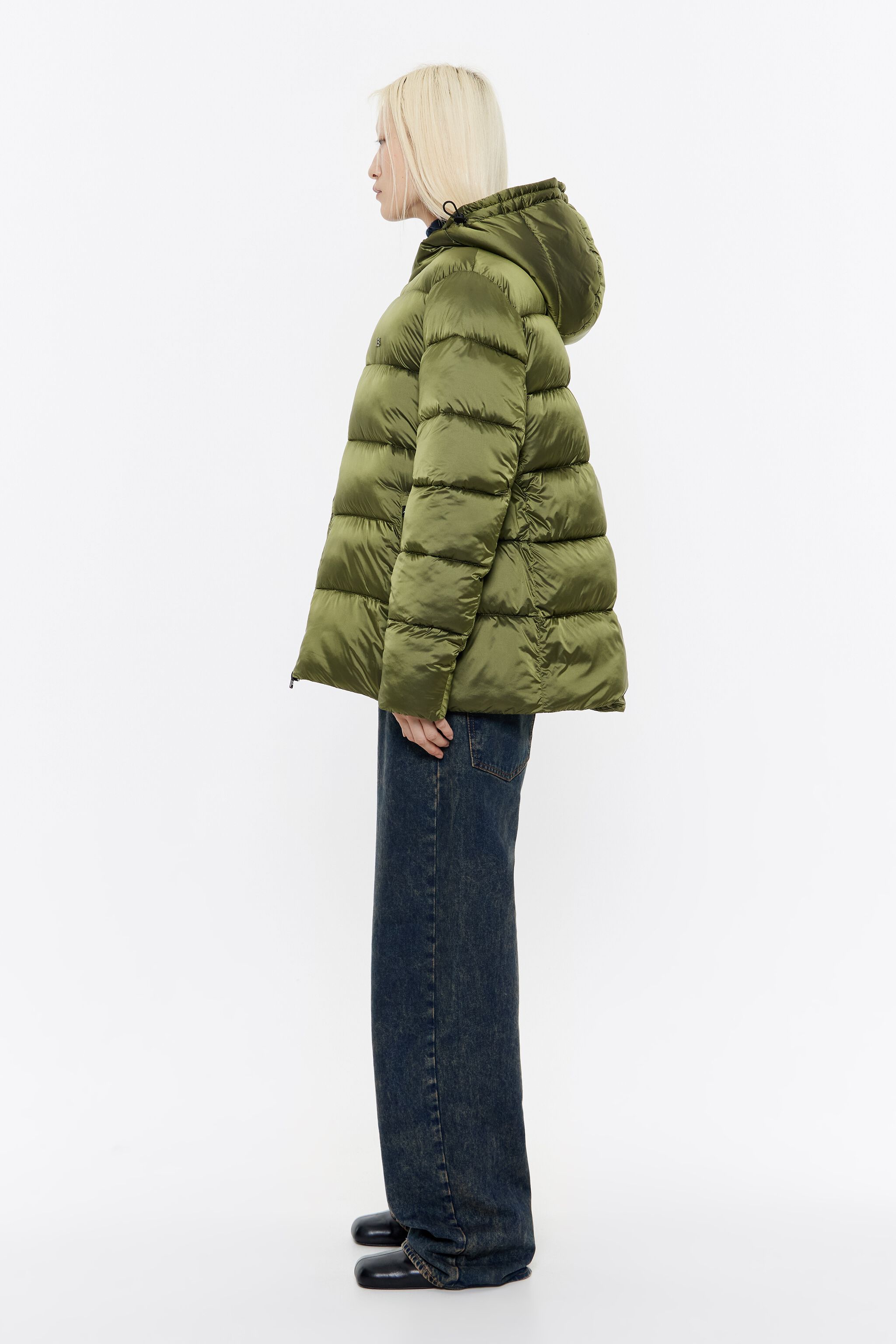 Khaki short down coat