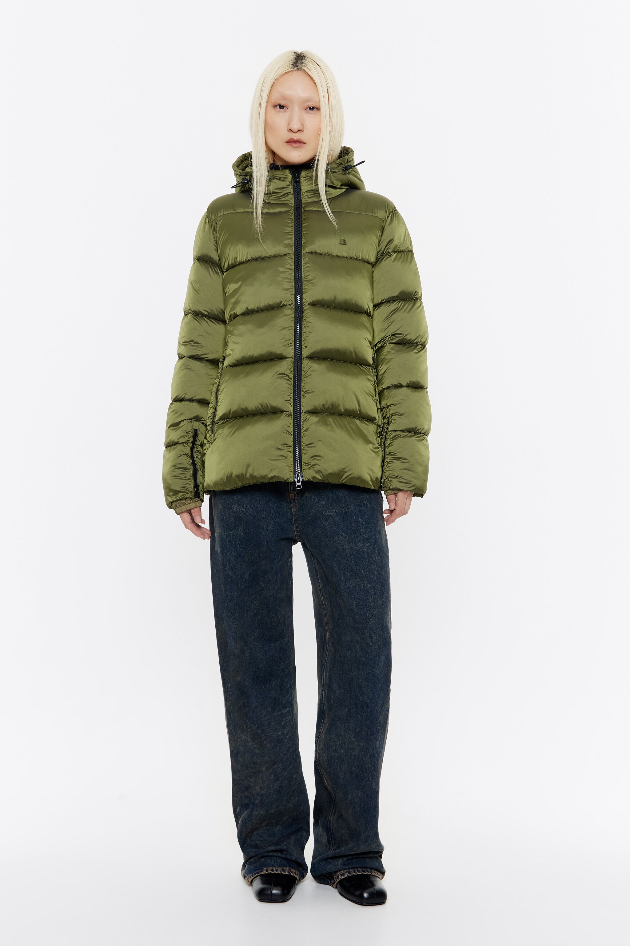 Khaki short down coat