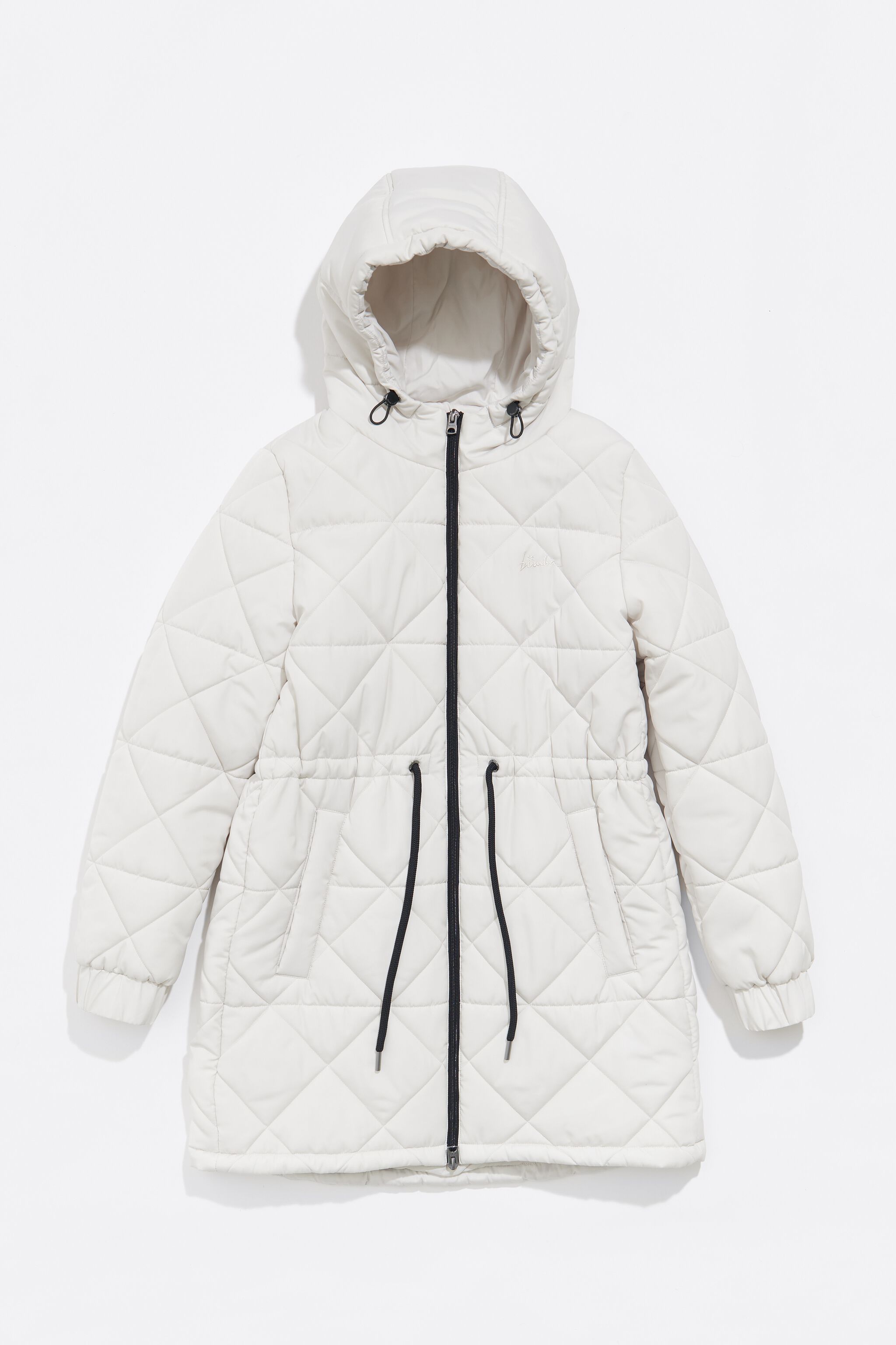 Ivory straight cut padded coat