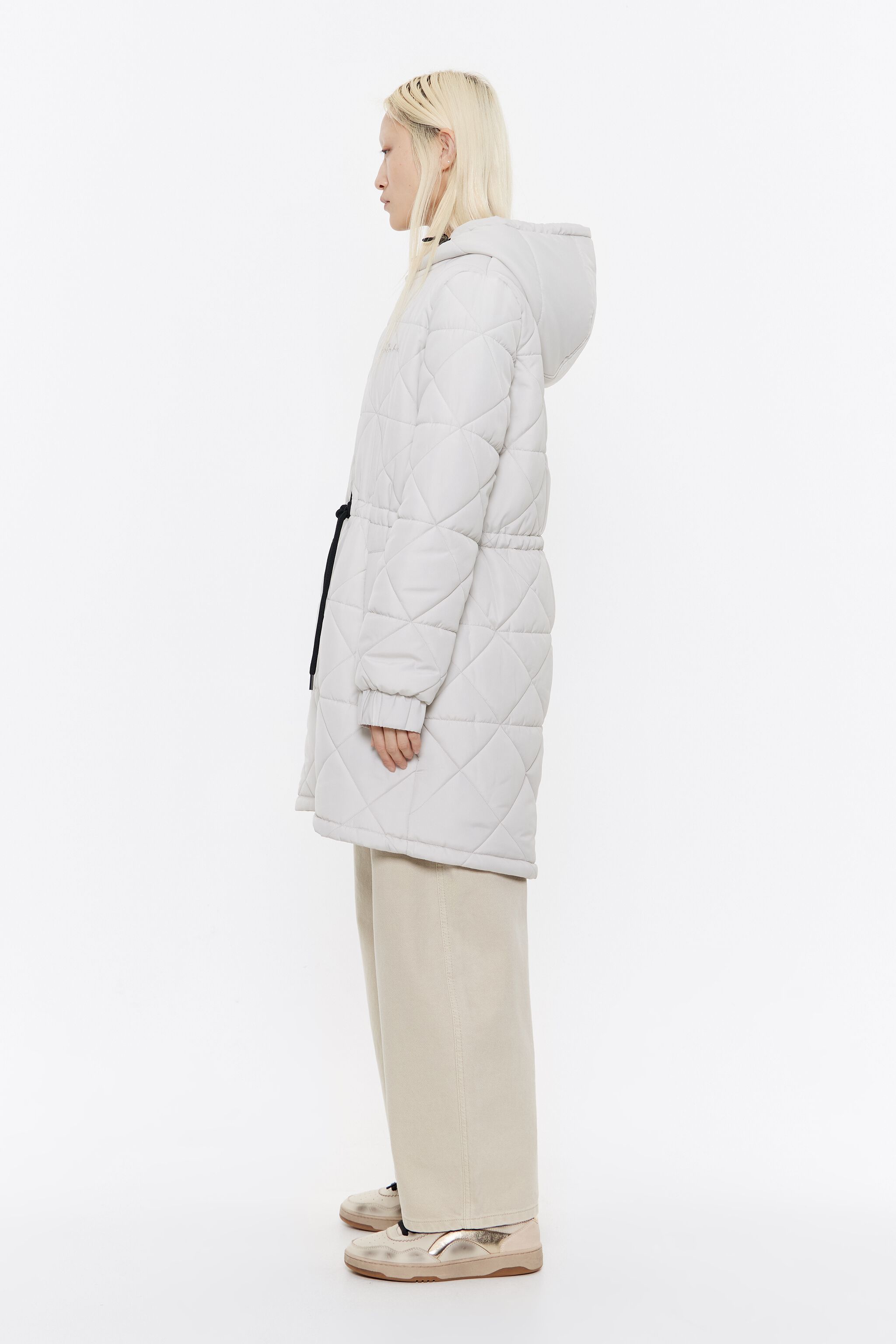 Ivory straight cut padded coat