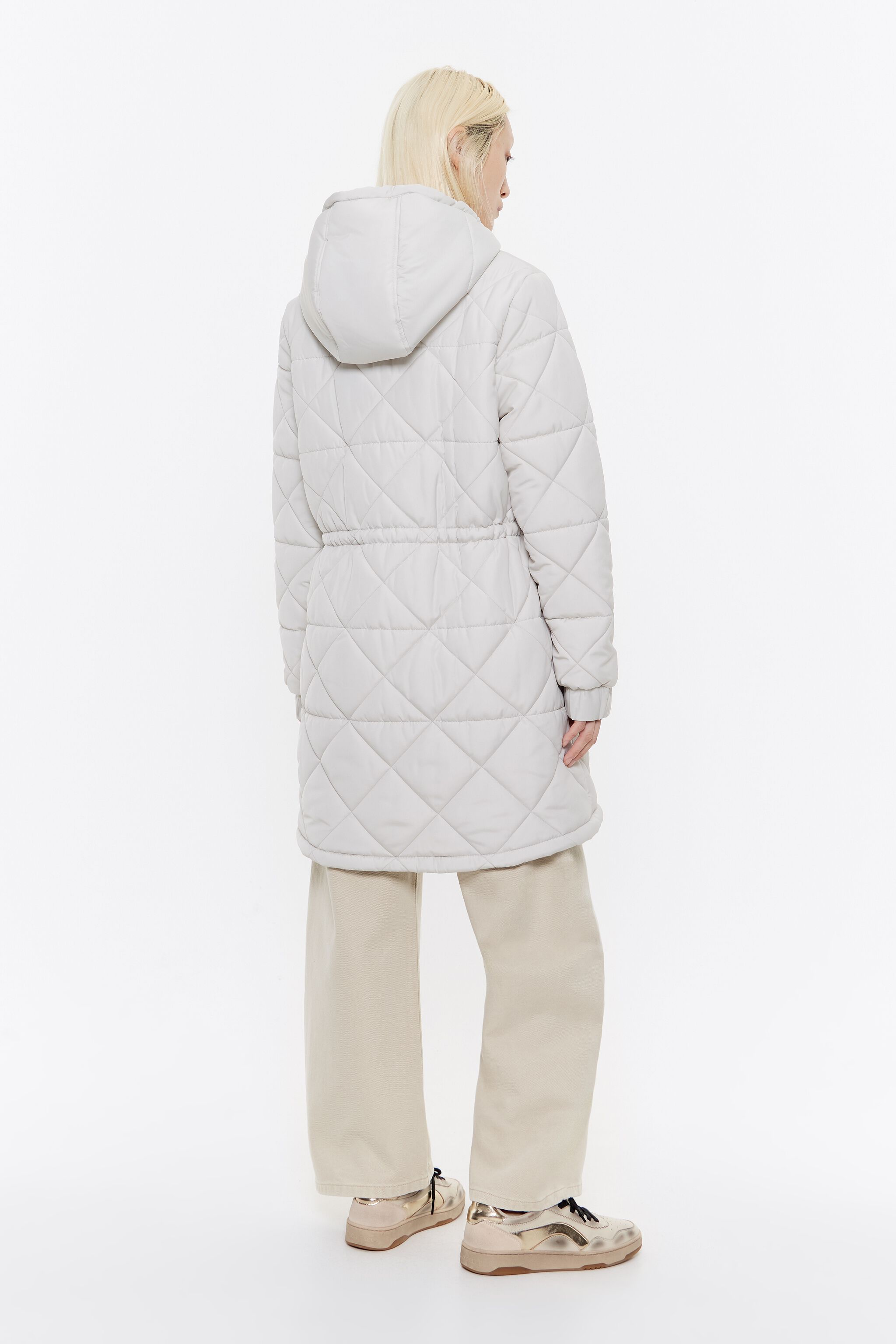 Ivory straight cut padded coat