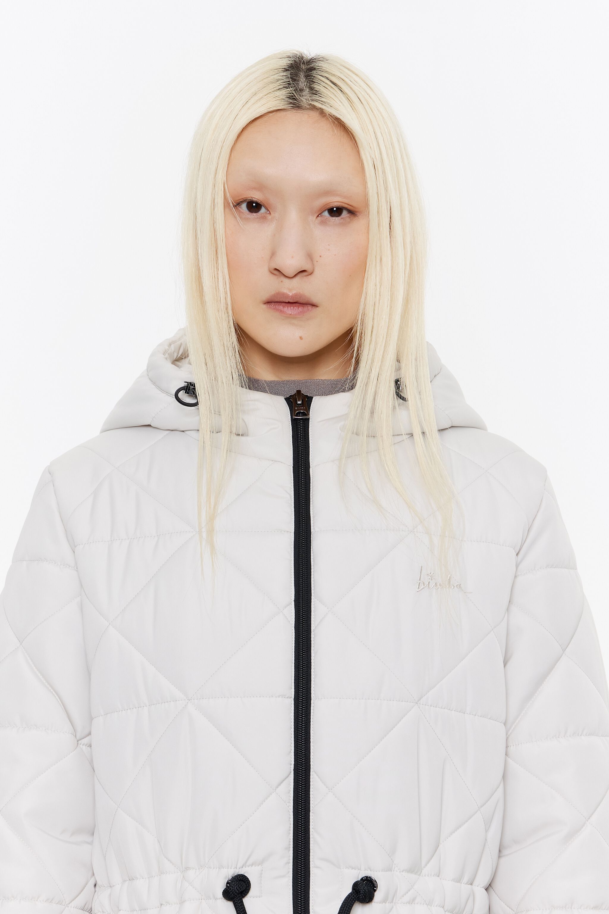 Ivory straight cut padded coat