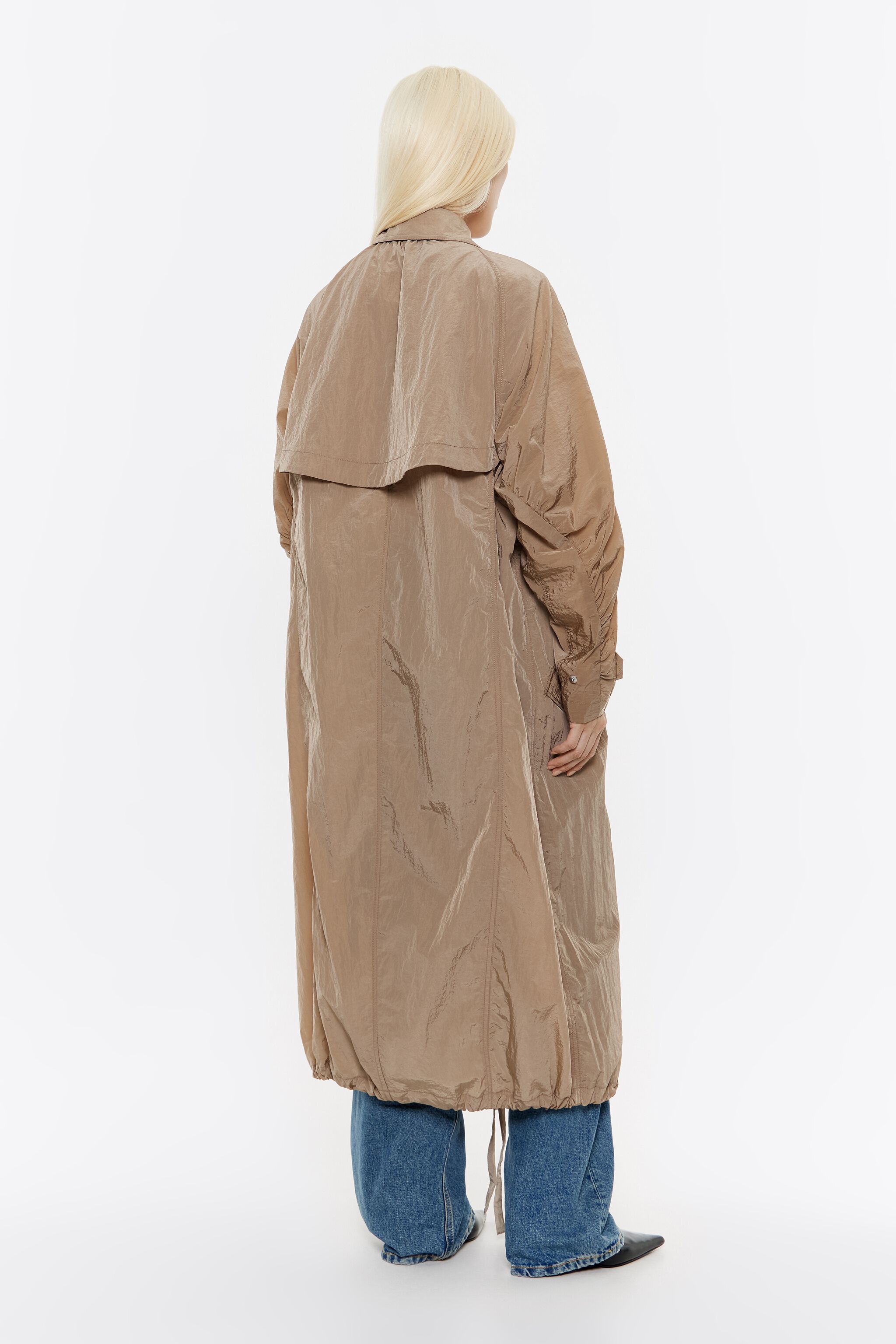 Camel lightweight maxi trench