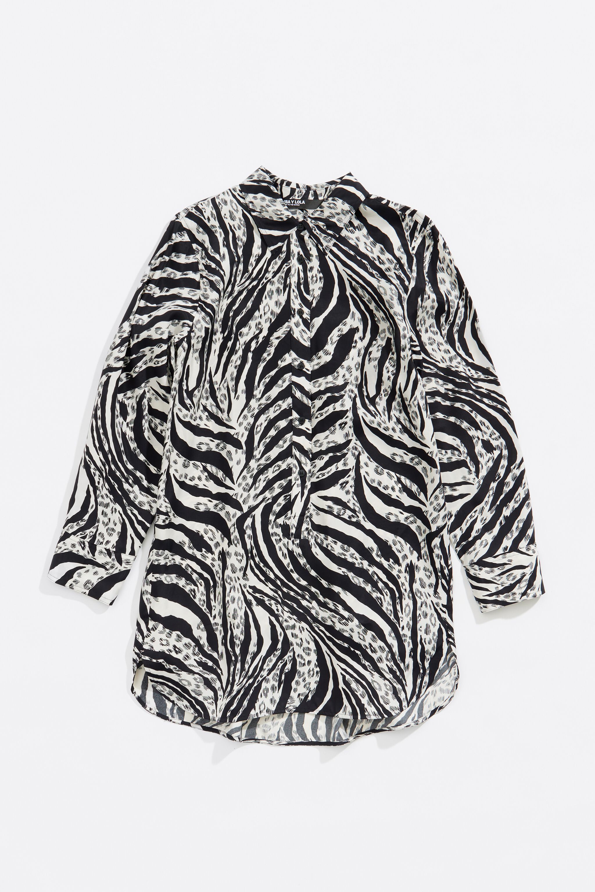 Ivory Zebra long straight shirt