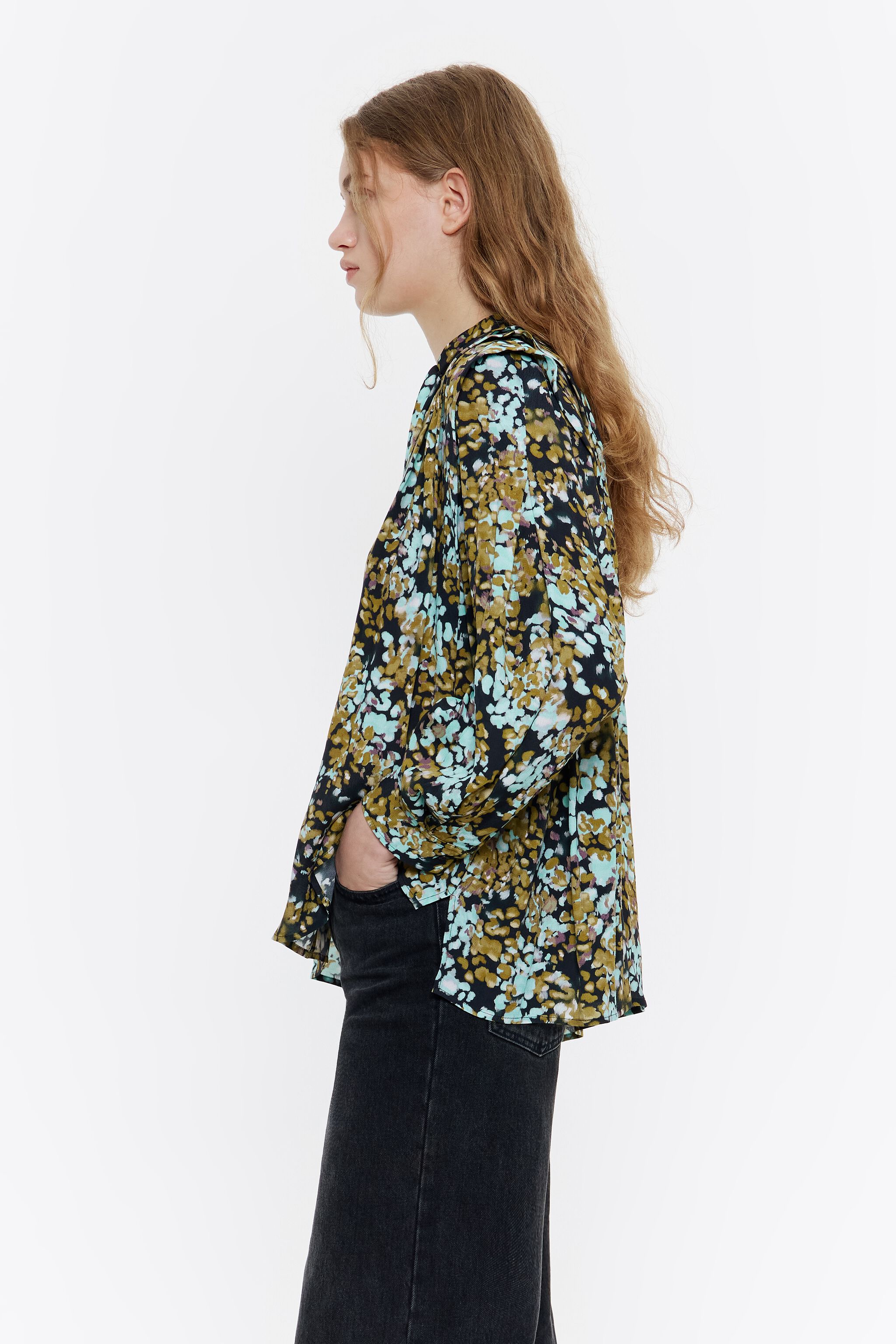 Ocher Leomimosa pleated blouse