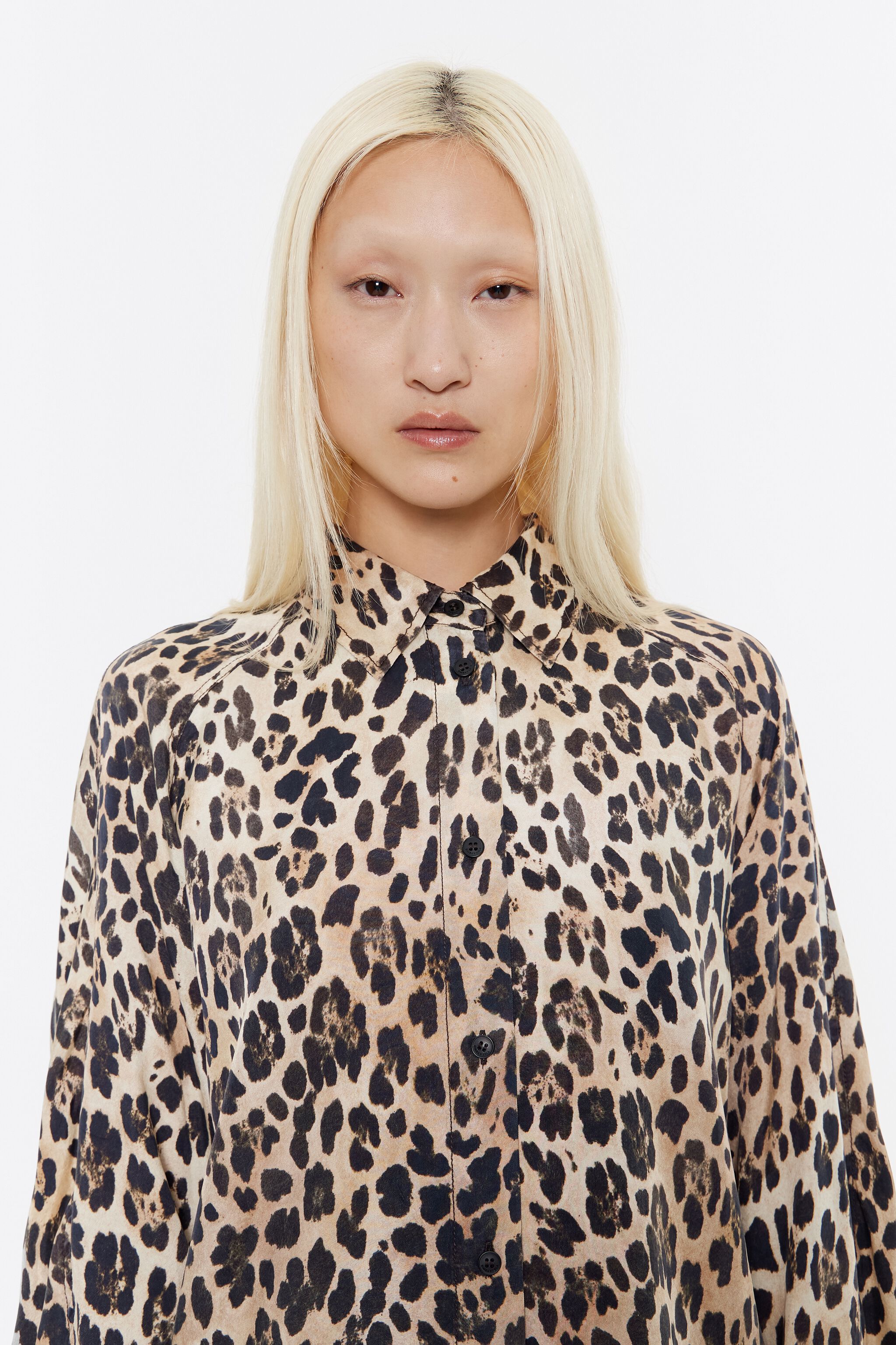 Camisa viscosa Leopard beige