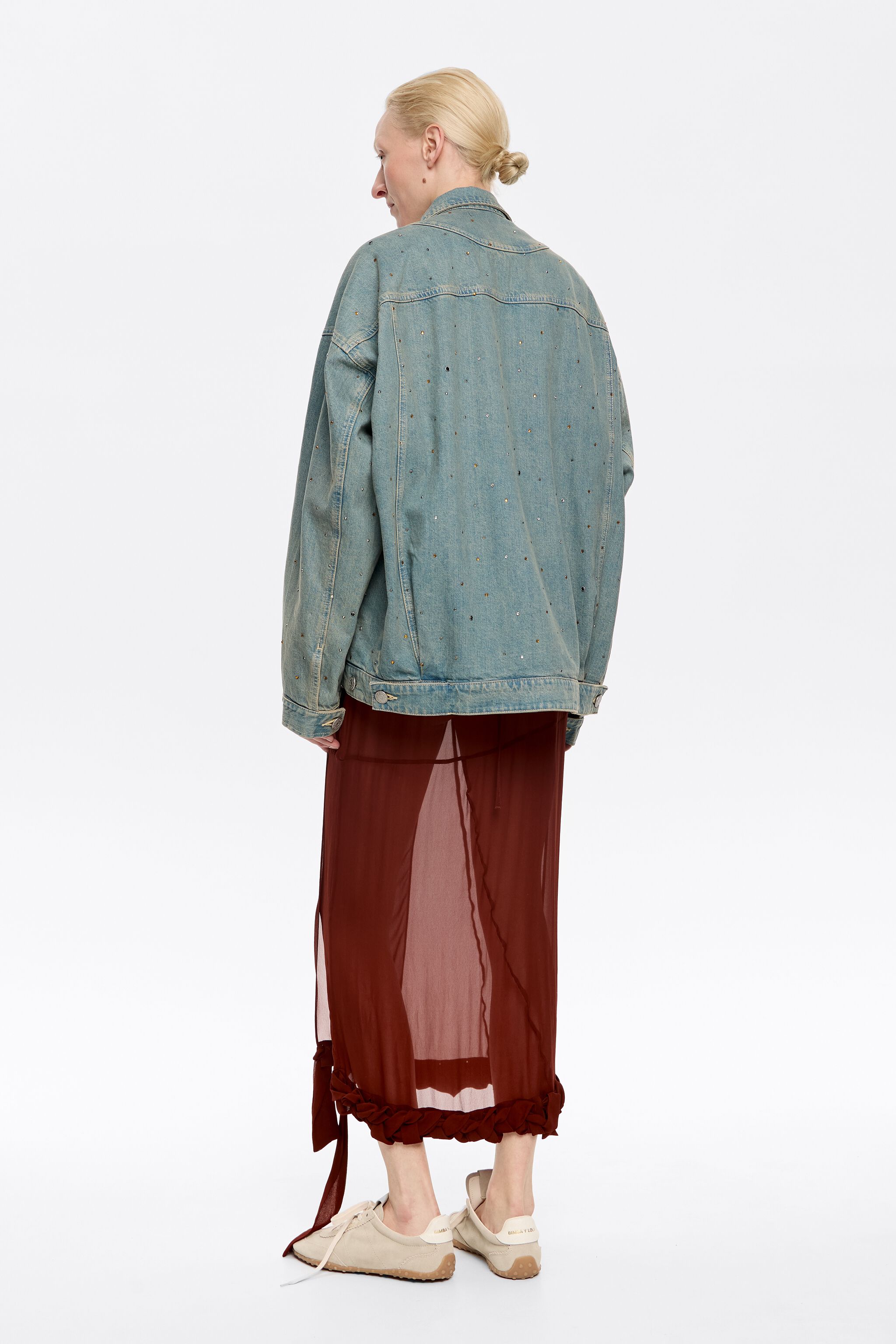 Light blue denim jacket with stones