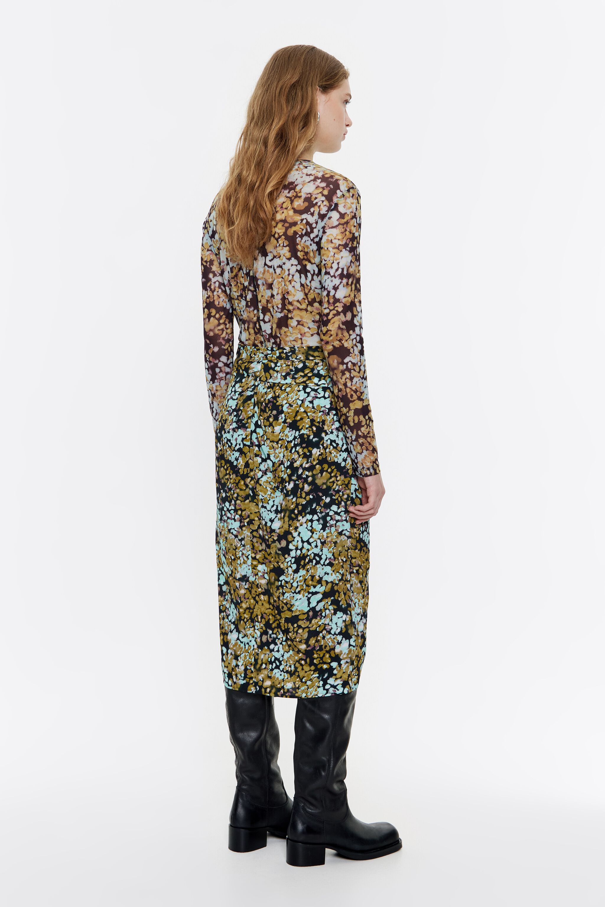 Ocher Leomimosa puffy midi skirt