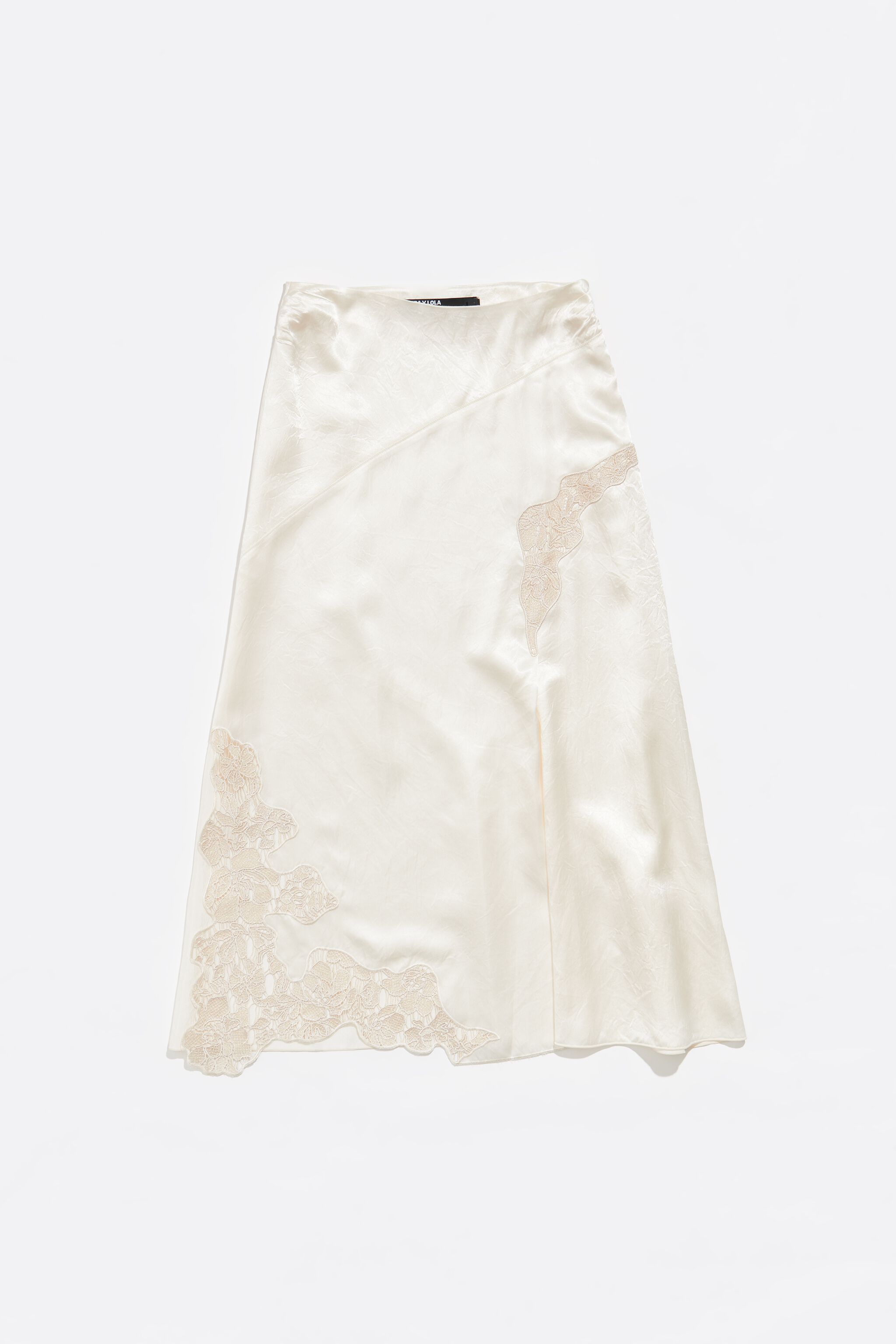 Ivory satin lace skirt