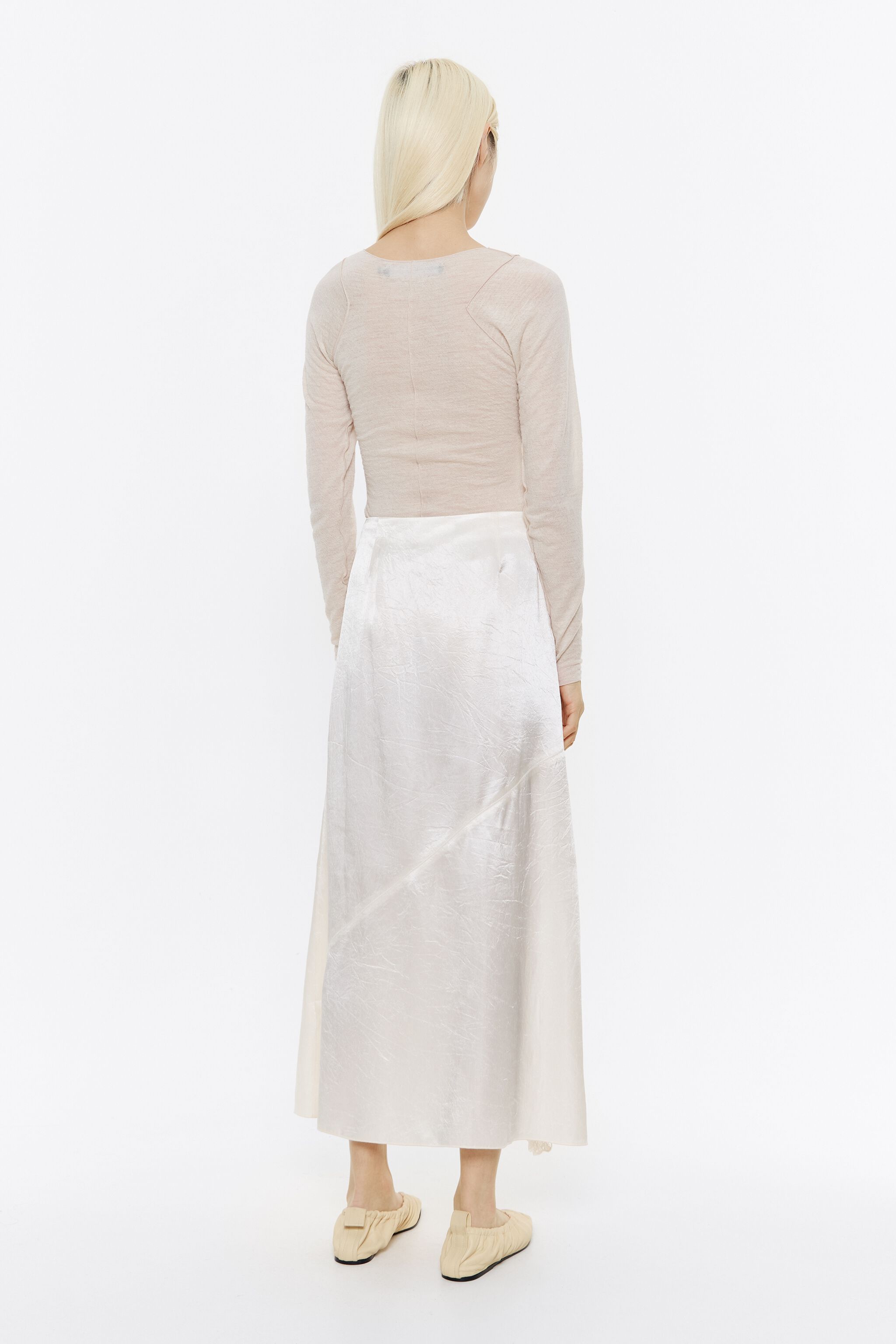 Ivory satin lace skirt