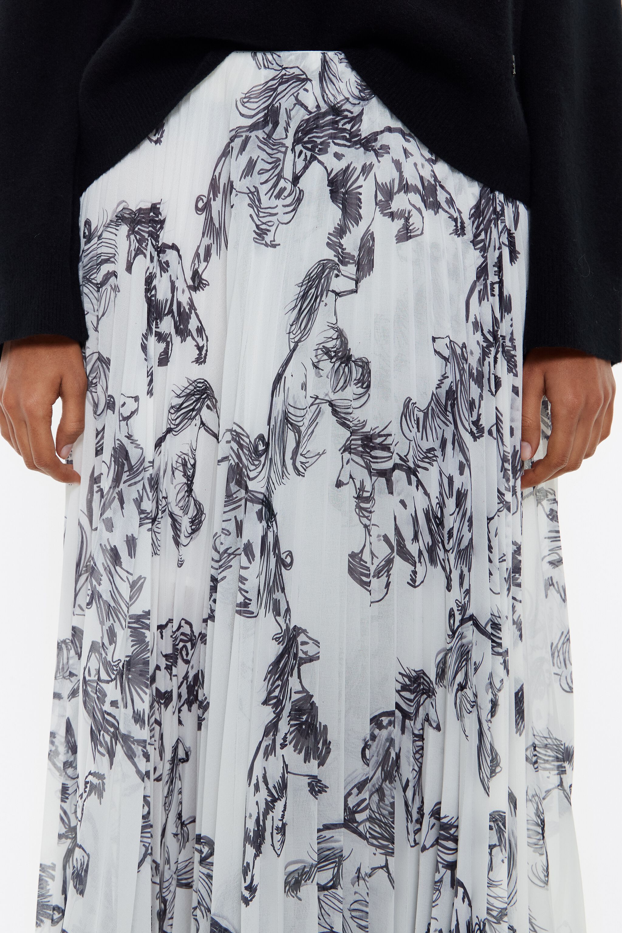 Grey Greyhound pleated midi skirt