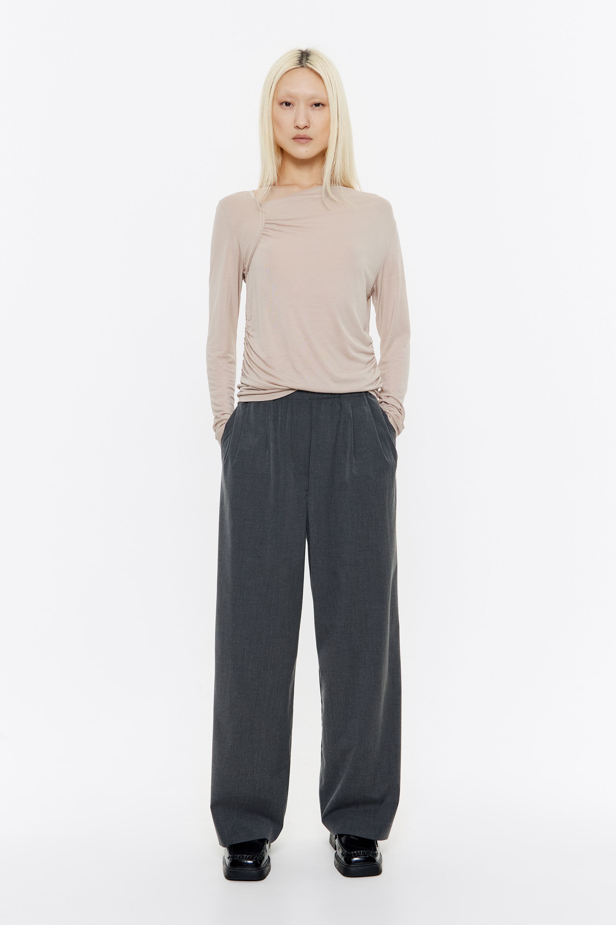 Gray cool wool joggers