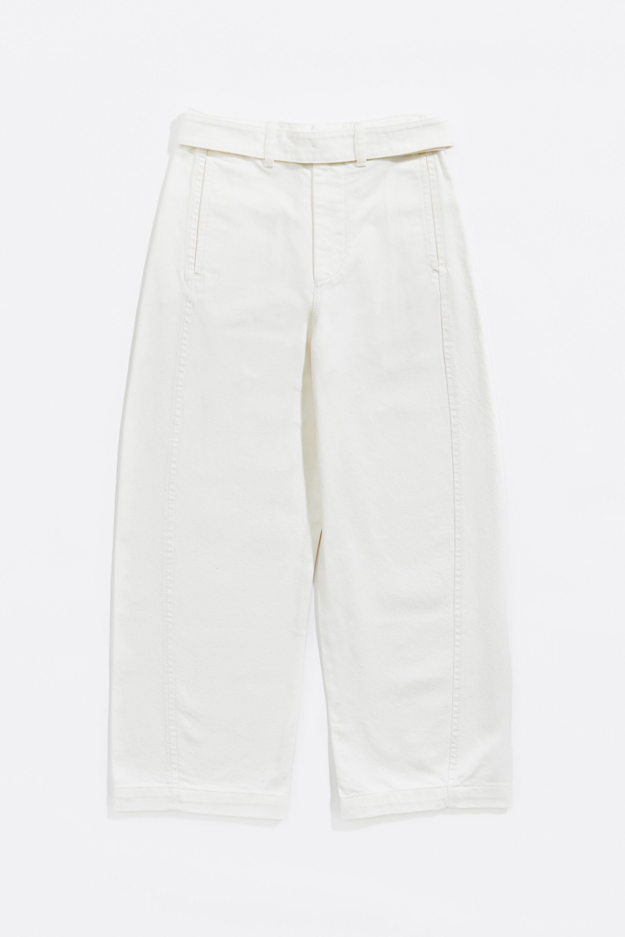 BARREL - White belted jeans