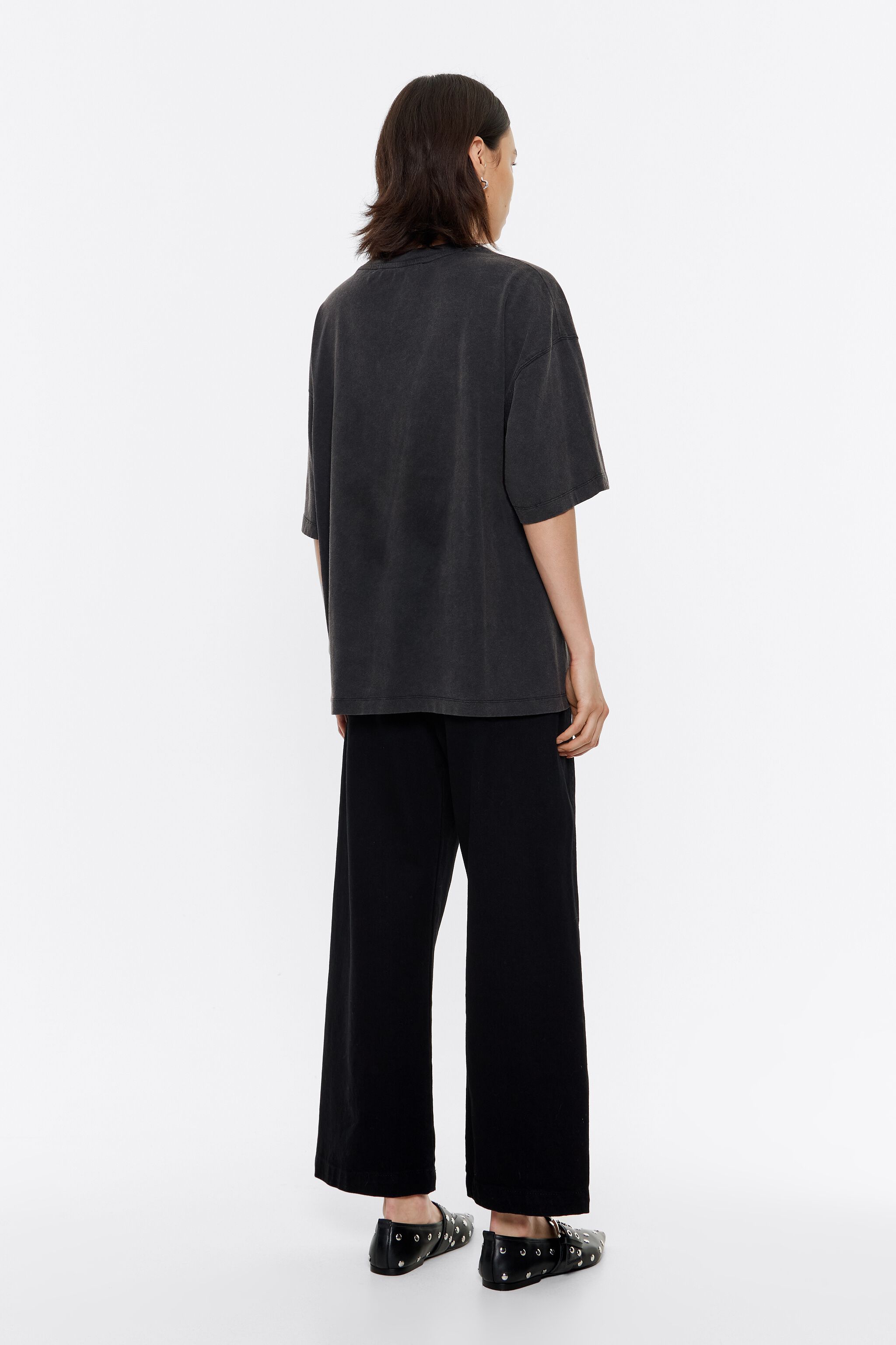 BARREL - Black belted jeans