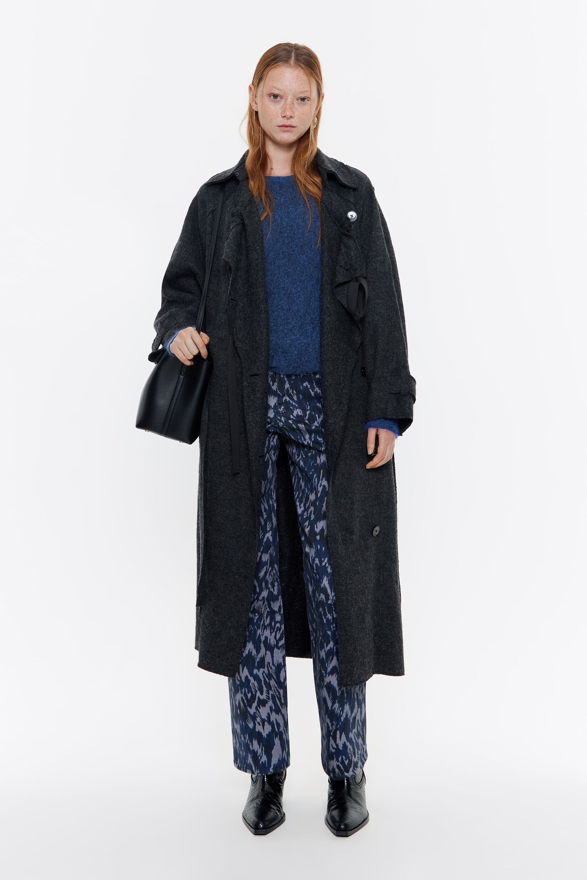 STRAIGHT CROPPED - Navy blue Plumancha jeans