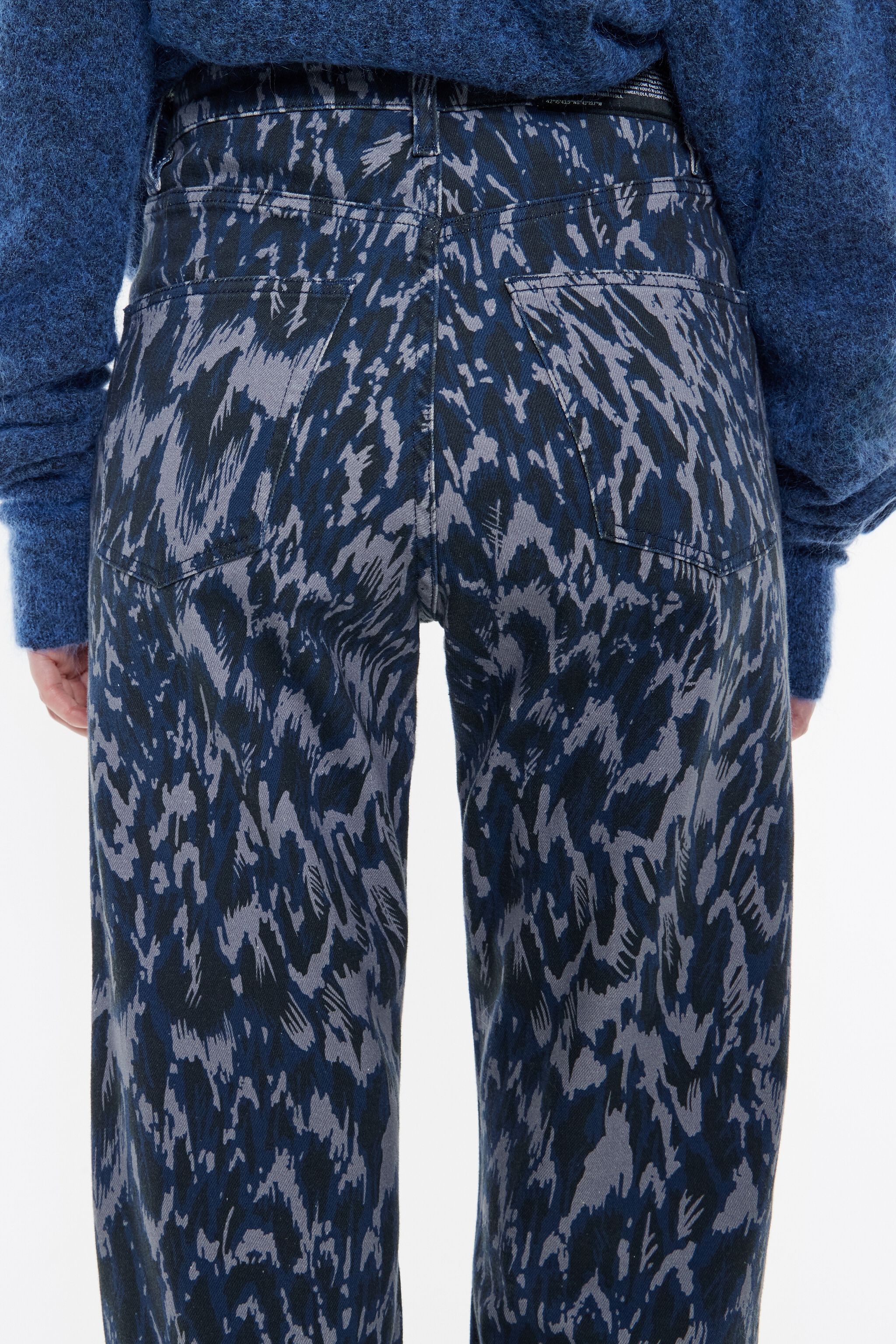 STRAIGHT CROPPED - Navy blue Plumancha jeans