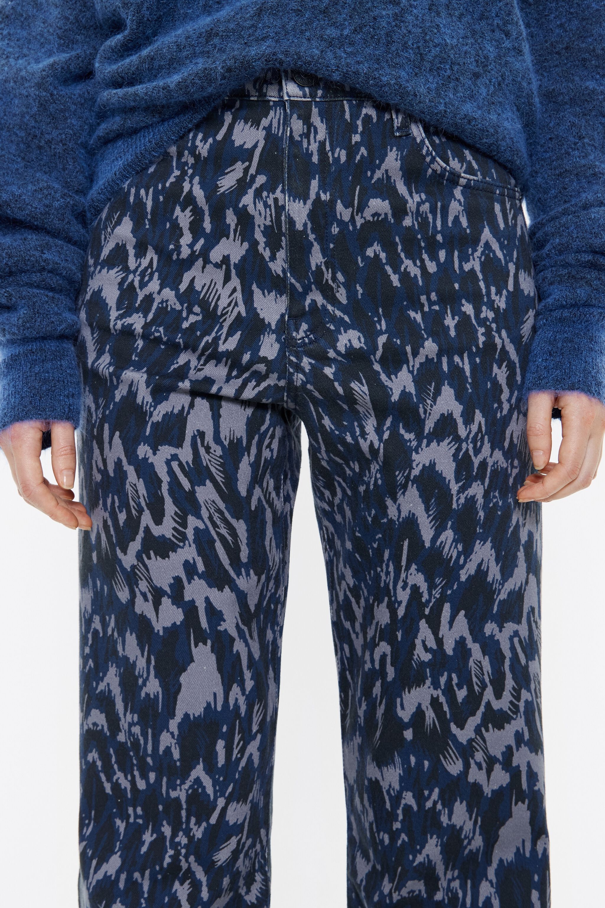 STRAIGHT CROPPED - Navy blue Plumancha jeans