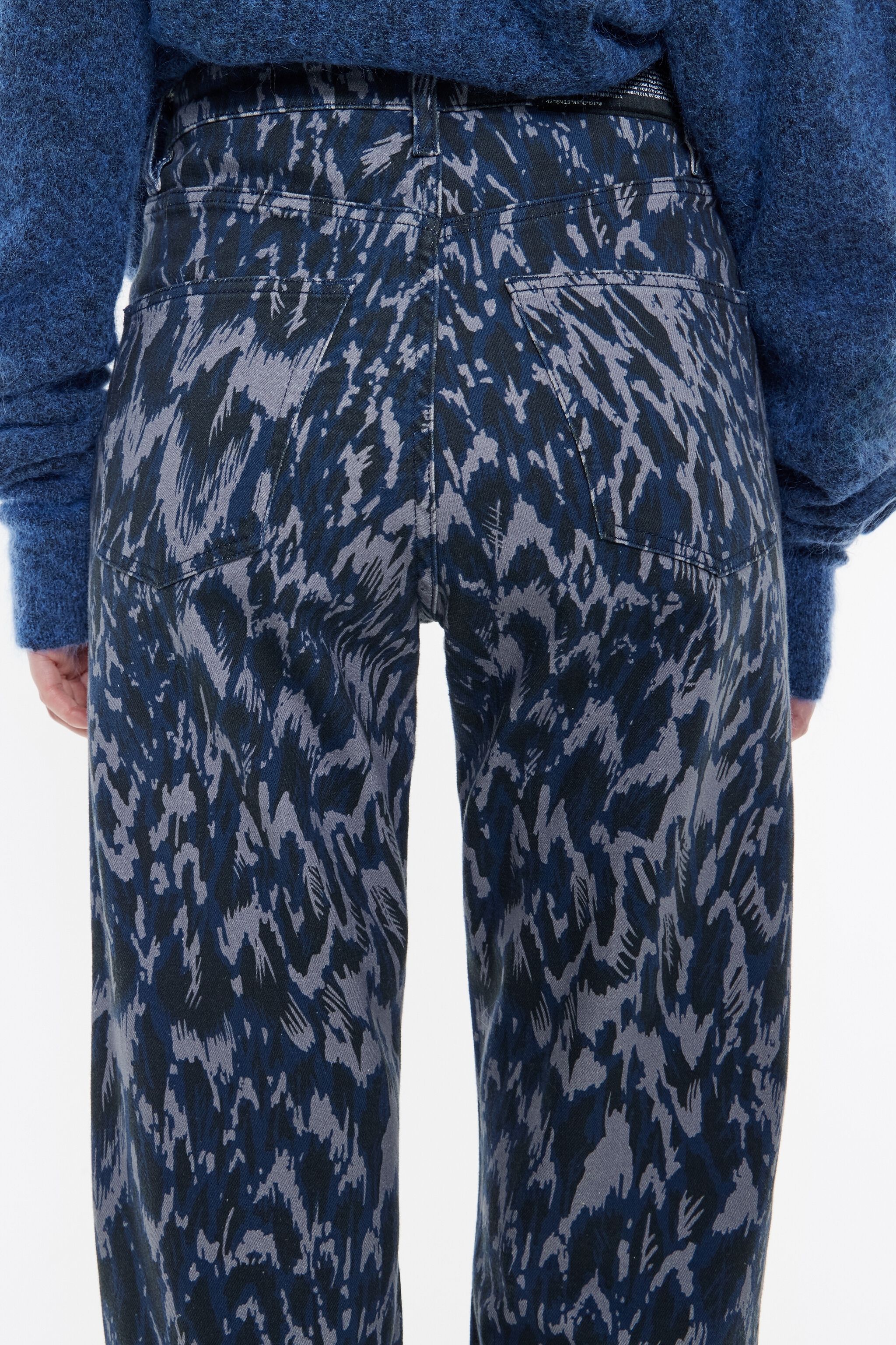 STRAIGHT CROPPED - Navy blue Plumancha jeans