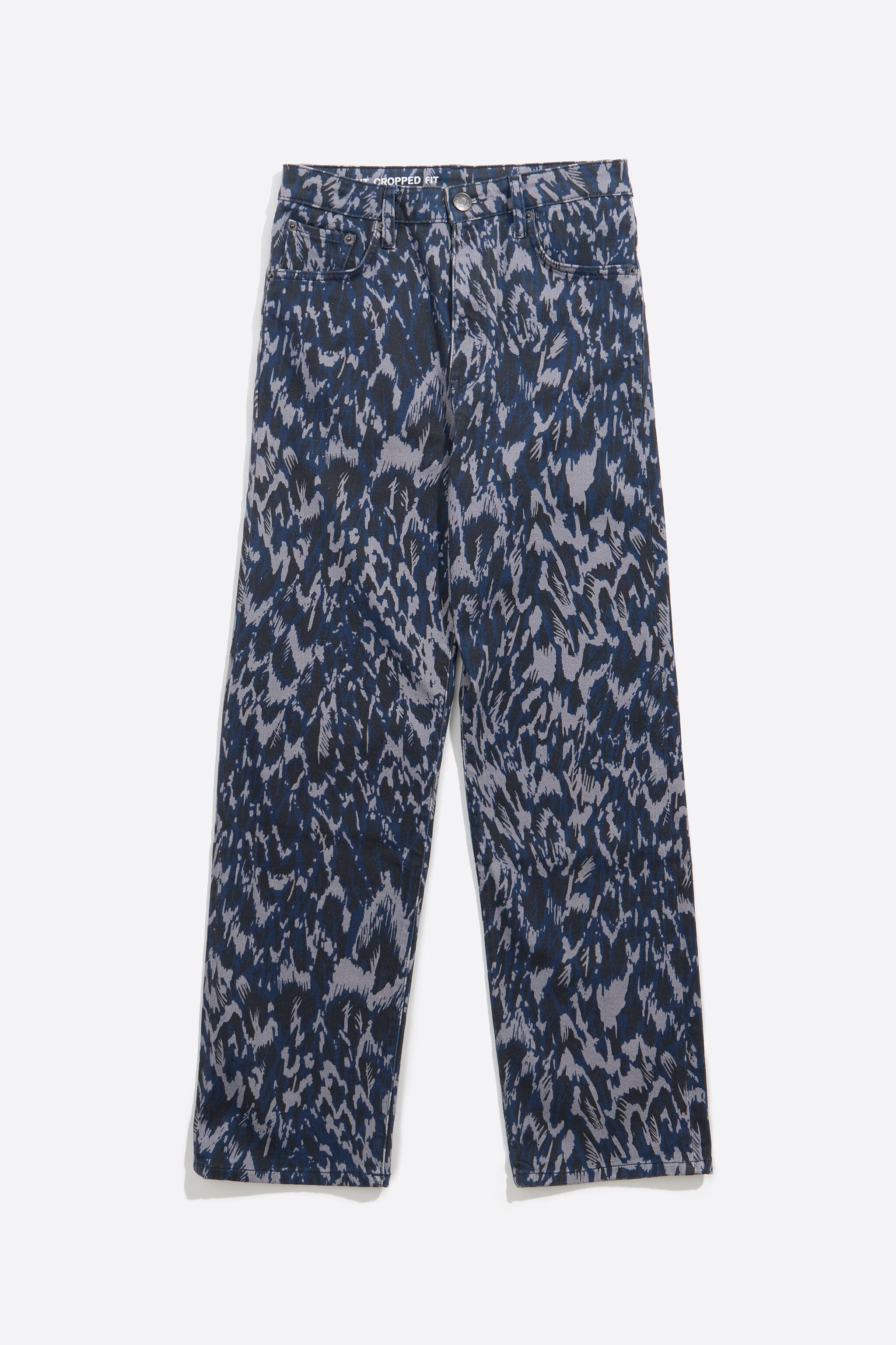 STRAIGHT CROPPED - Navy blue Plumancha jeans