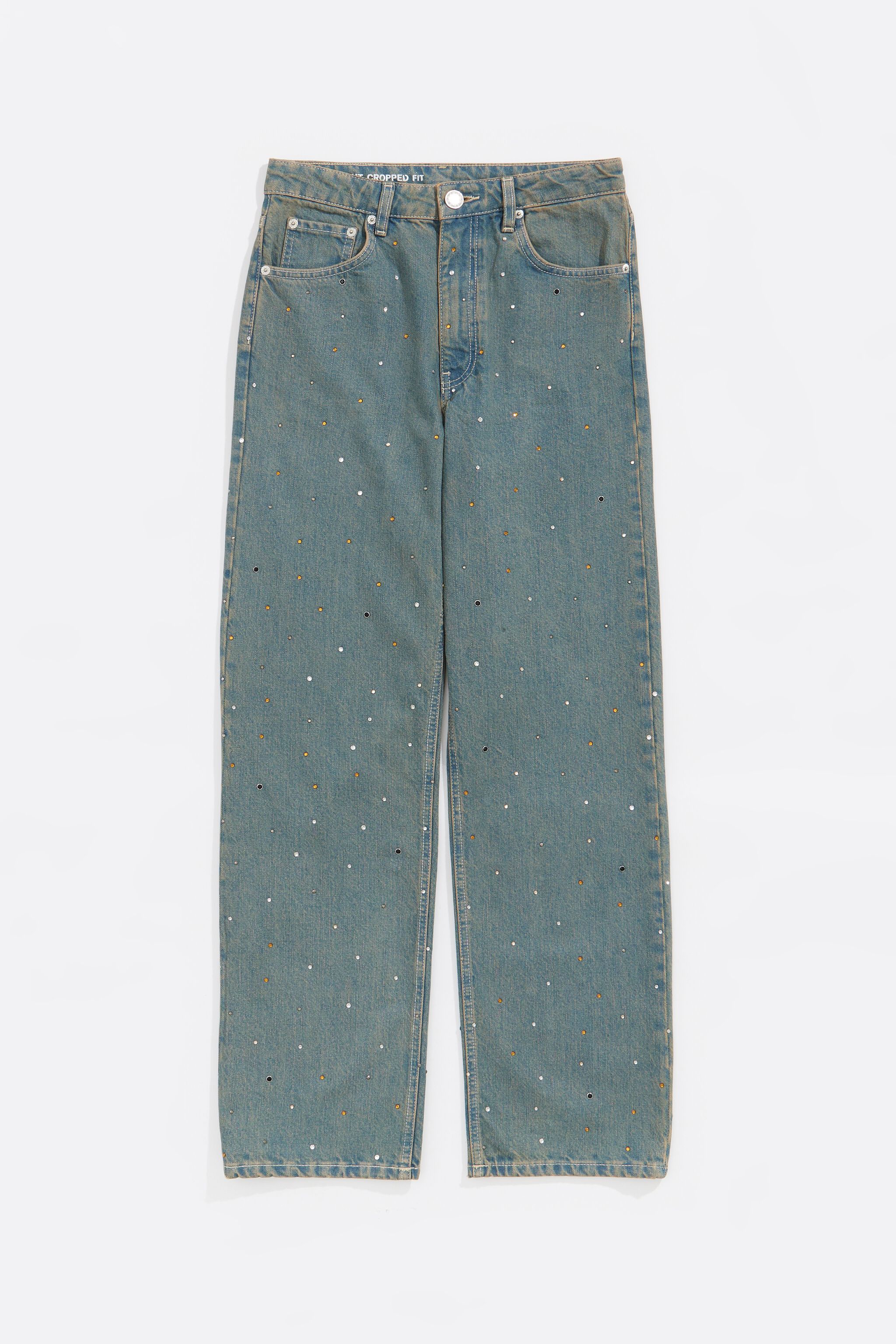 STRAIGHT CROPPED - Blue stones jeans