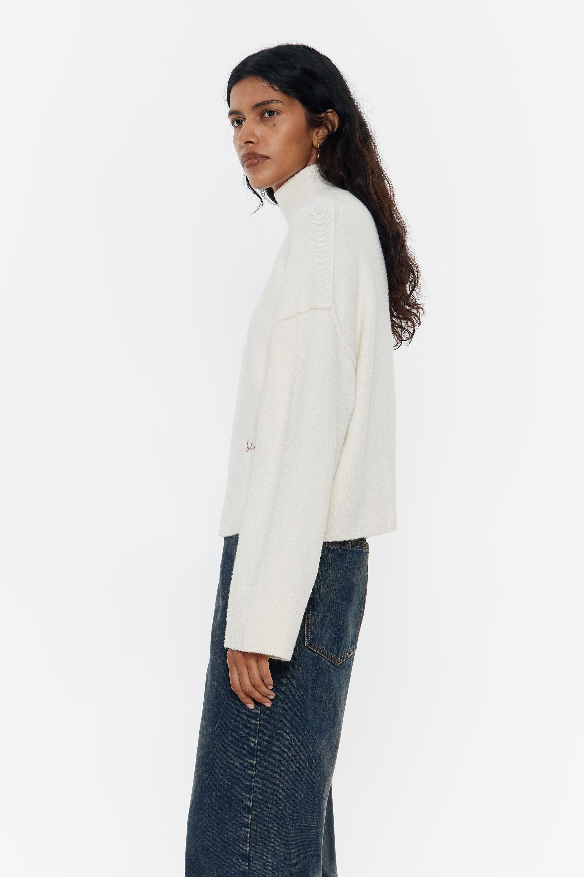 Ivory cotton boxy sweater