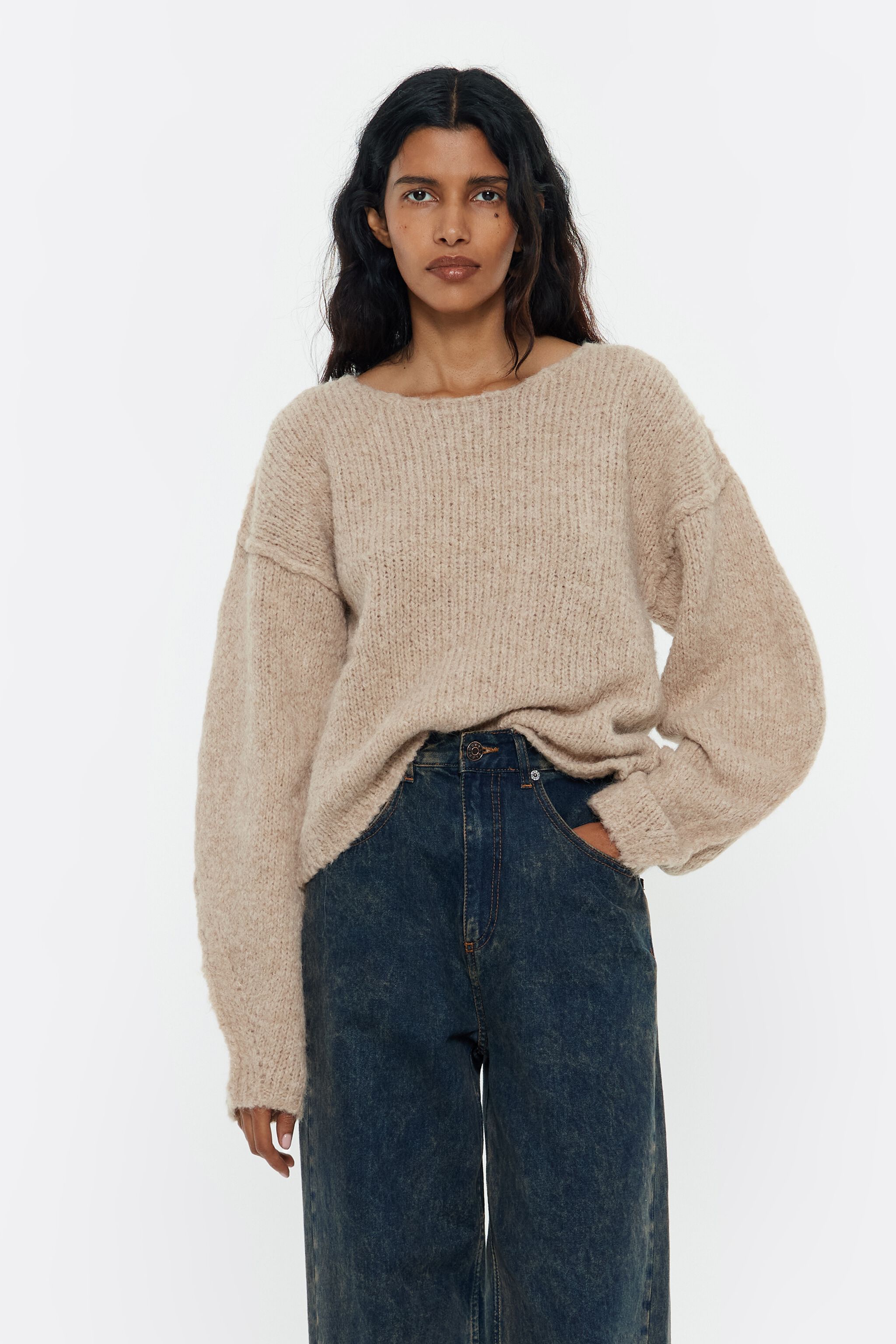 Sand alpaca seams jumper