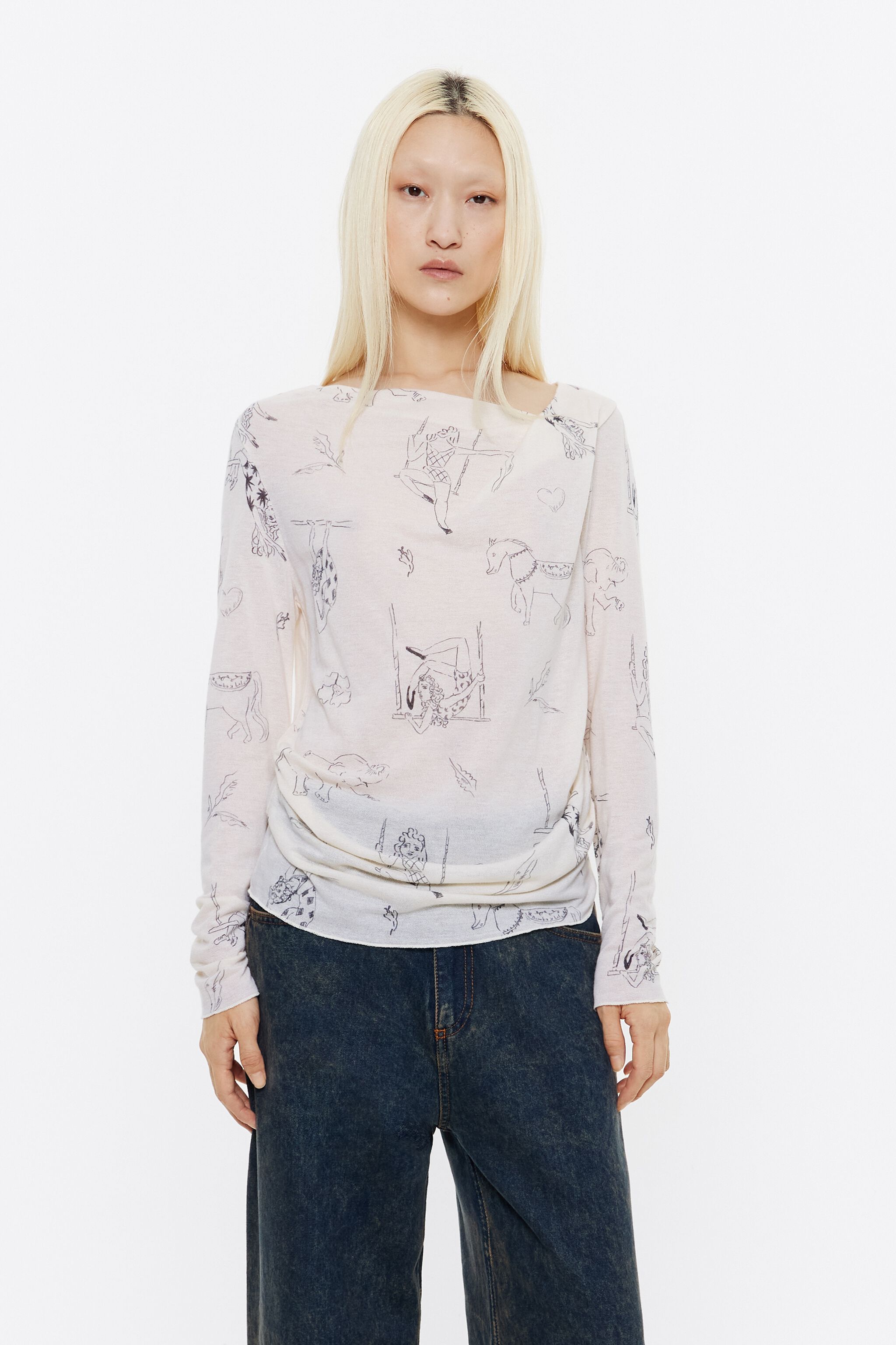 White Circus wool neckline T-shirt