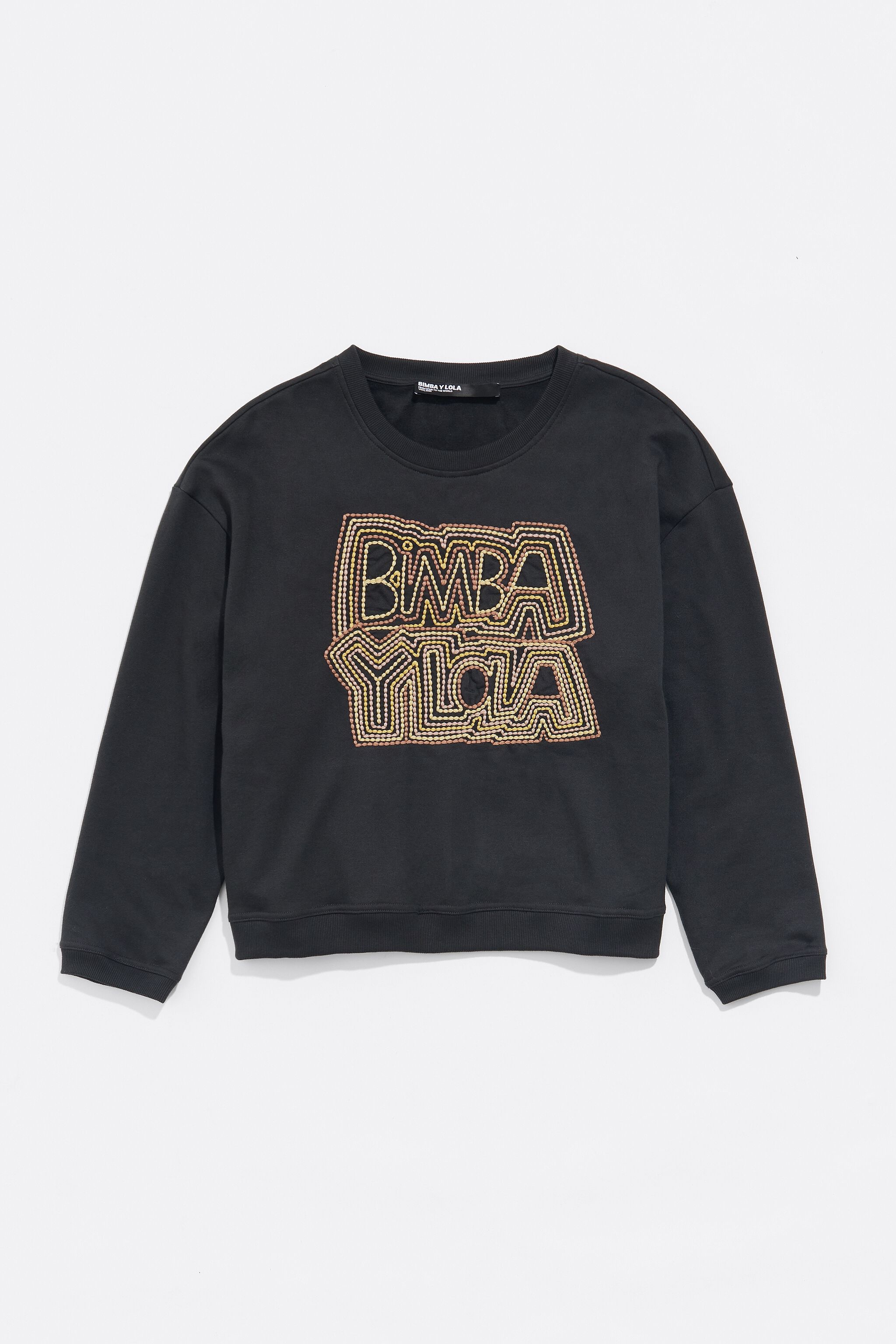 Black embroidered logo sweatshirt