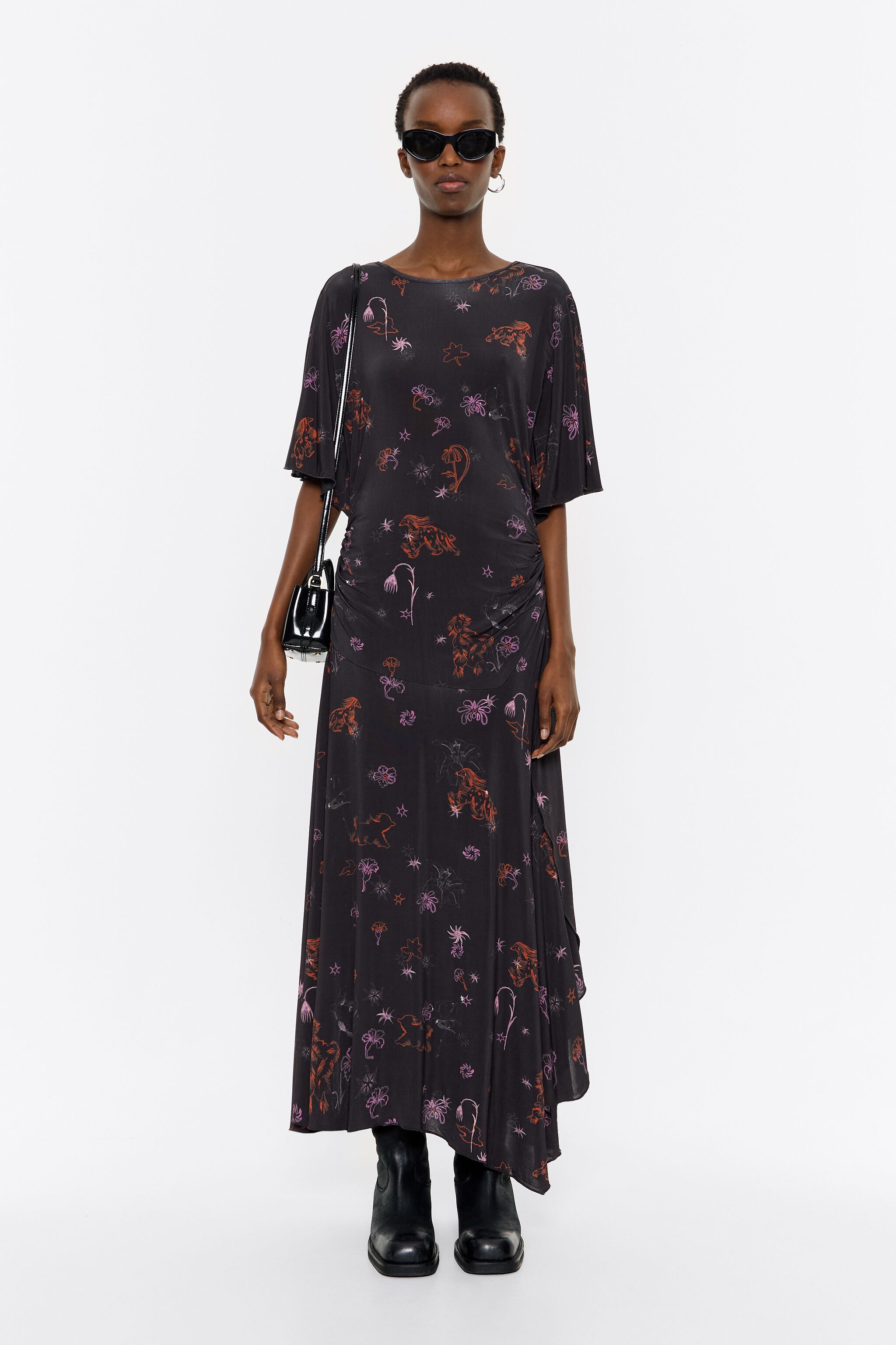 Long orange Fantasy dress