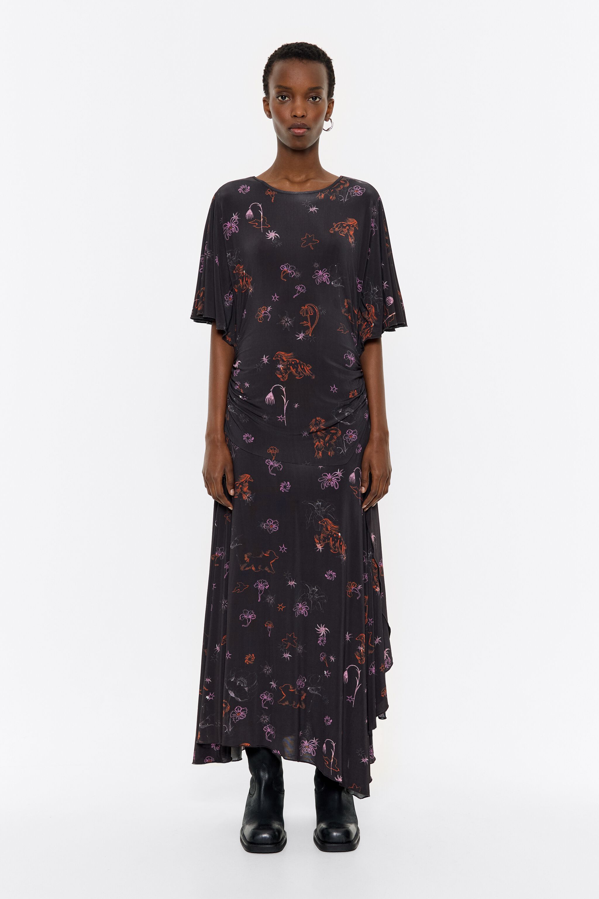 Long orange Fantasy dress