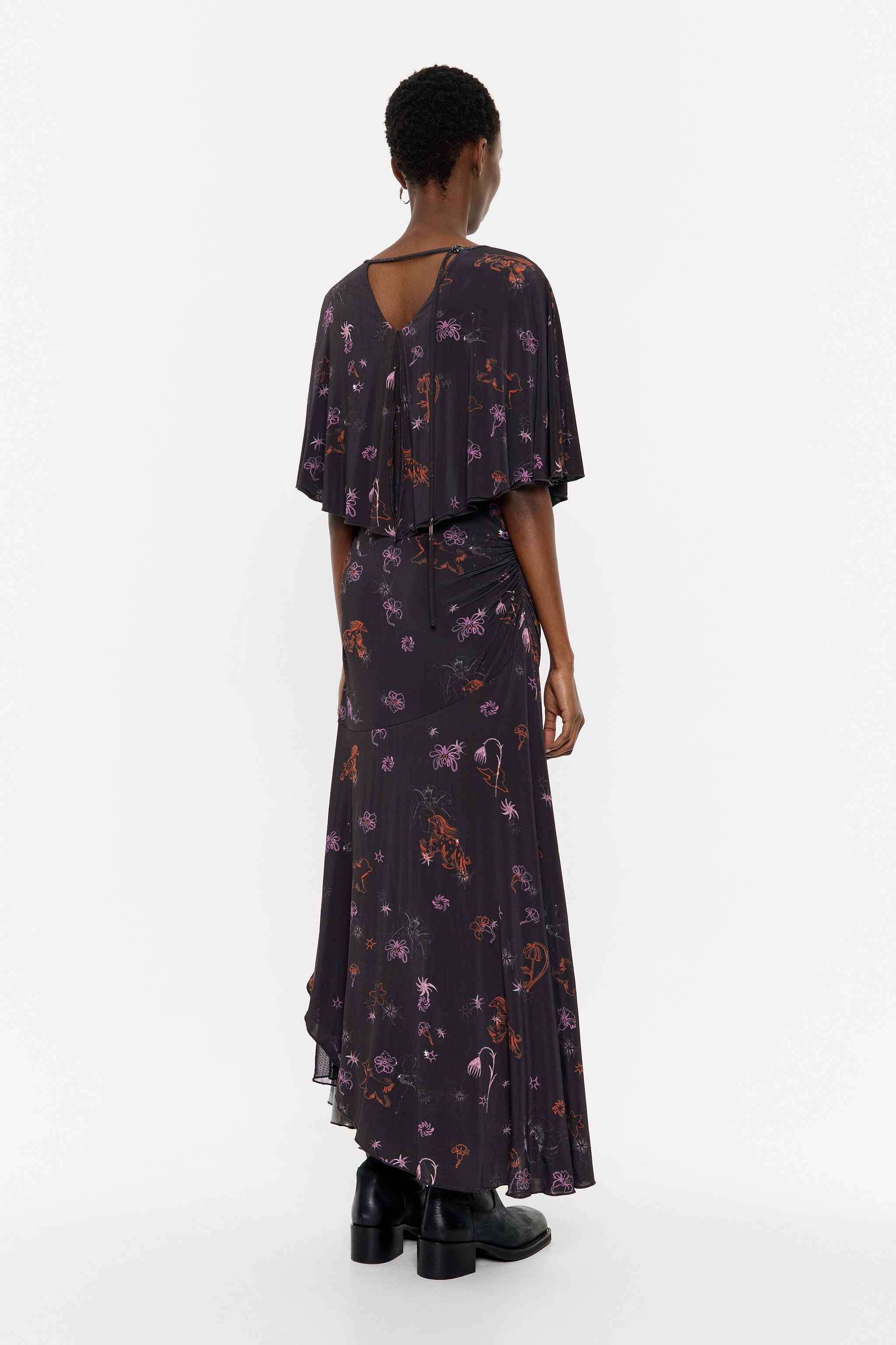 Long orange Fantasy dress