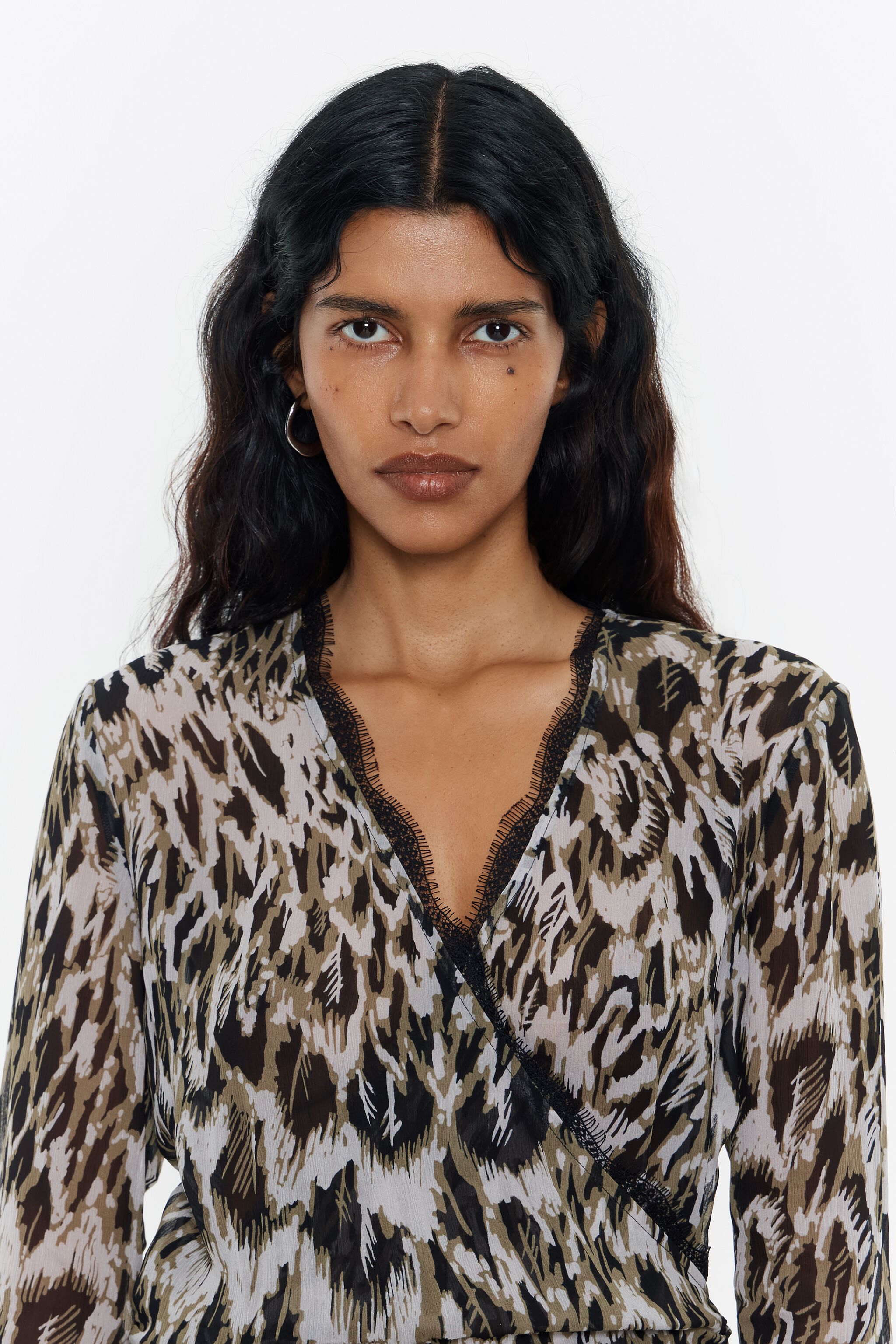 Khaki Plumancha tiered mini dress