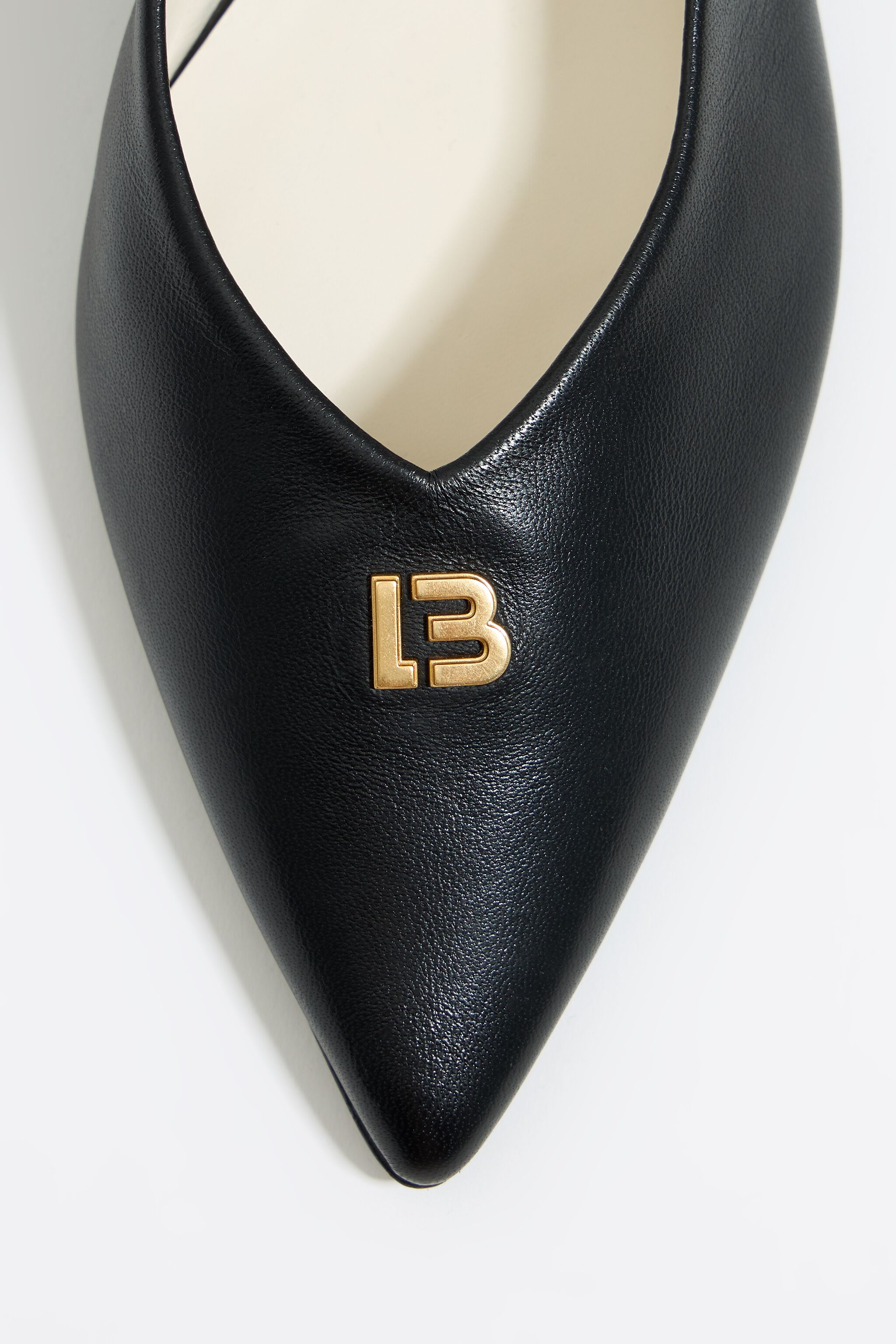 Black leather slingback ballerina