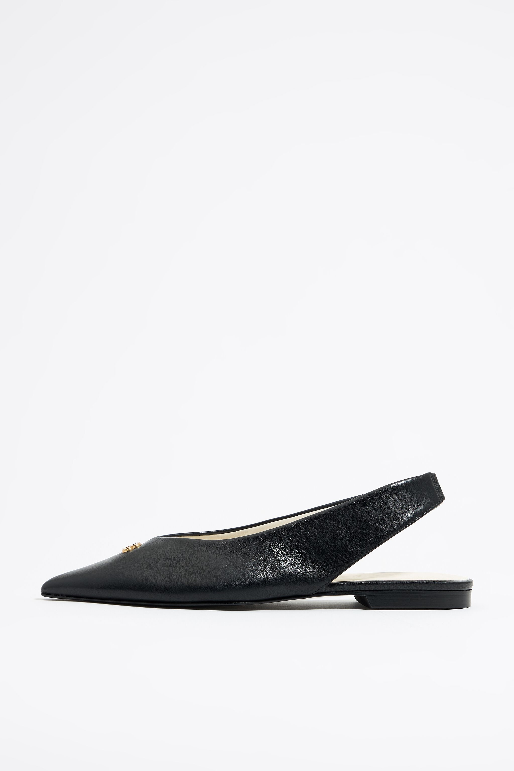 Black leather slingback ballerina