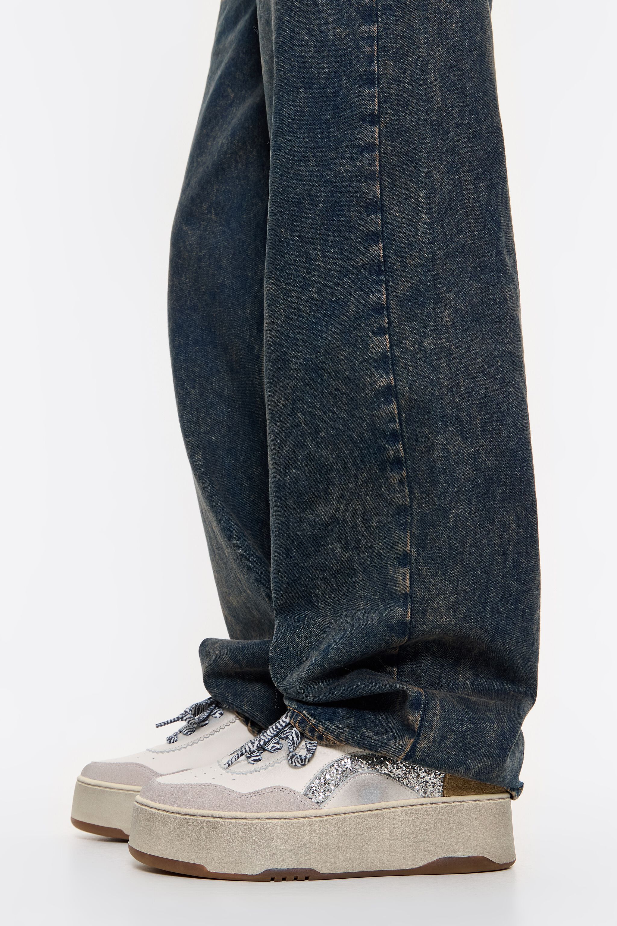 White leather 13 57 platform cupsole sneaker