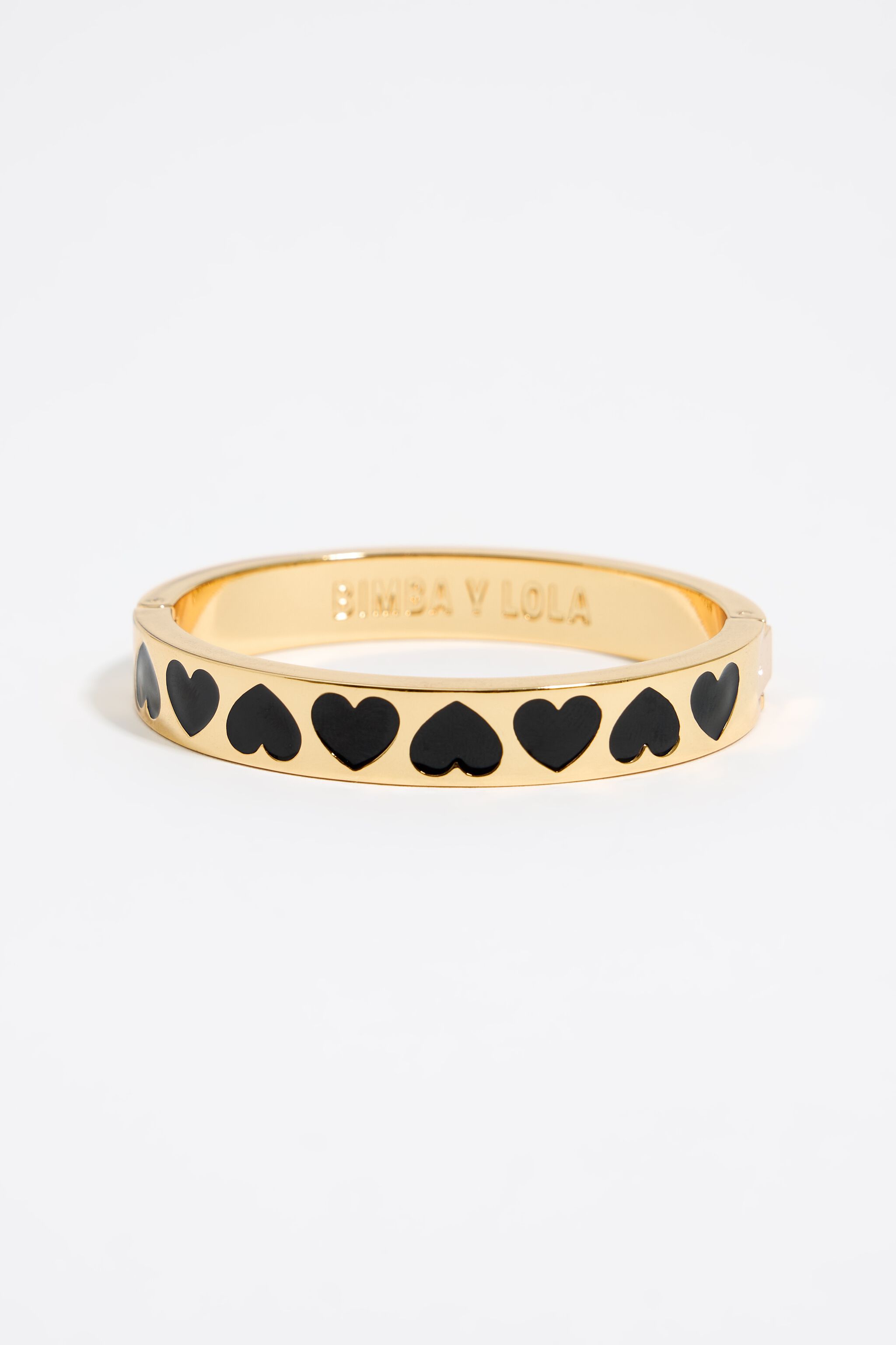 Black enamel hearts bracelet